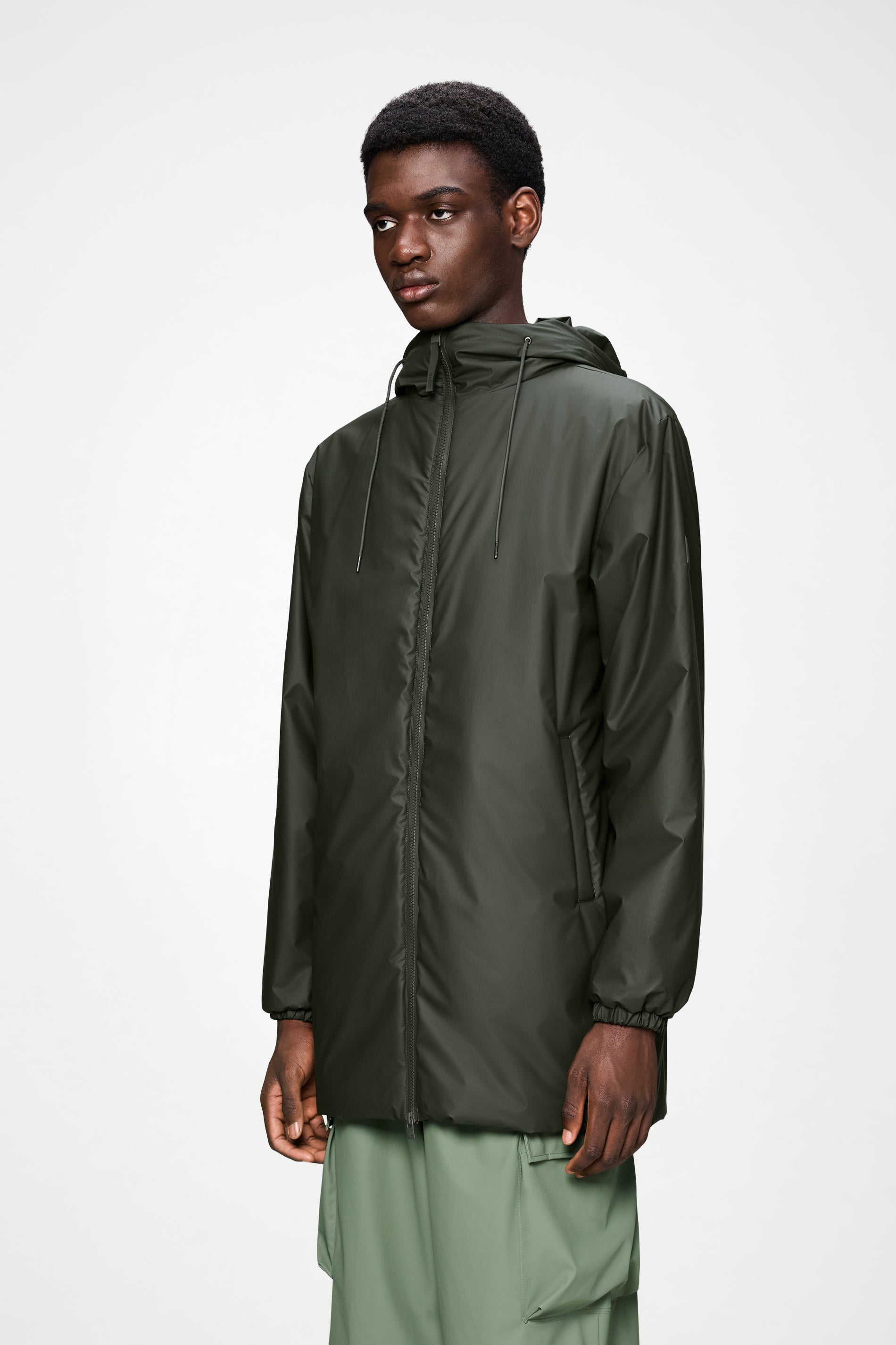 RAINS Lohja Long Insulated Jacket Green Jacket