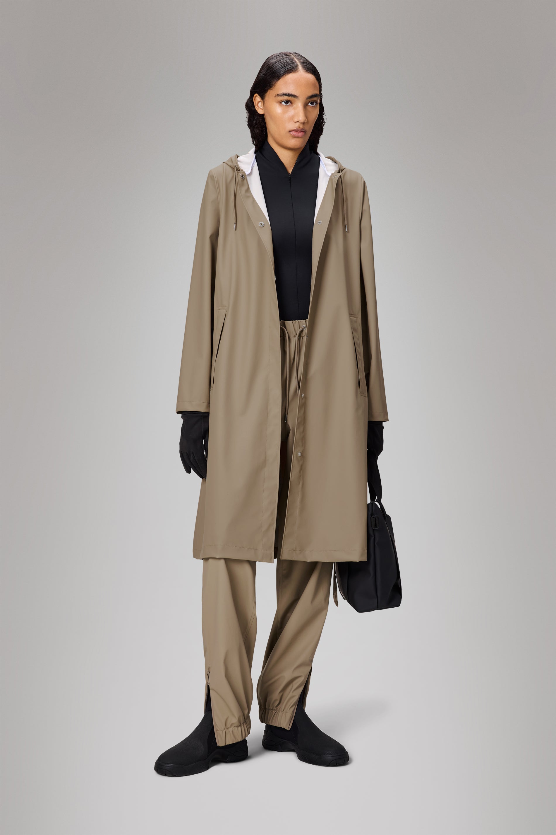 Rains A-Line Longer W Jacket Beige Jacket