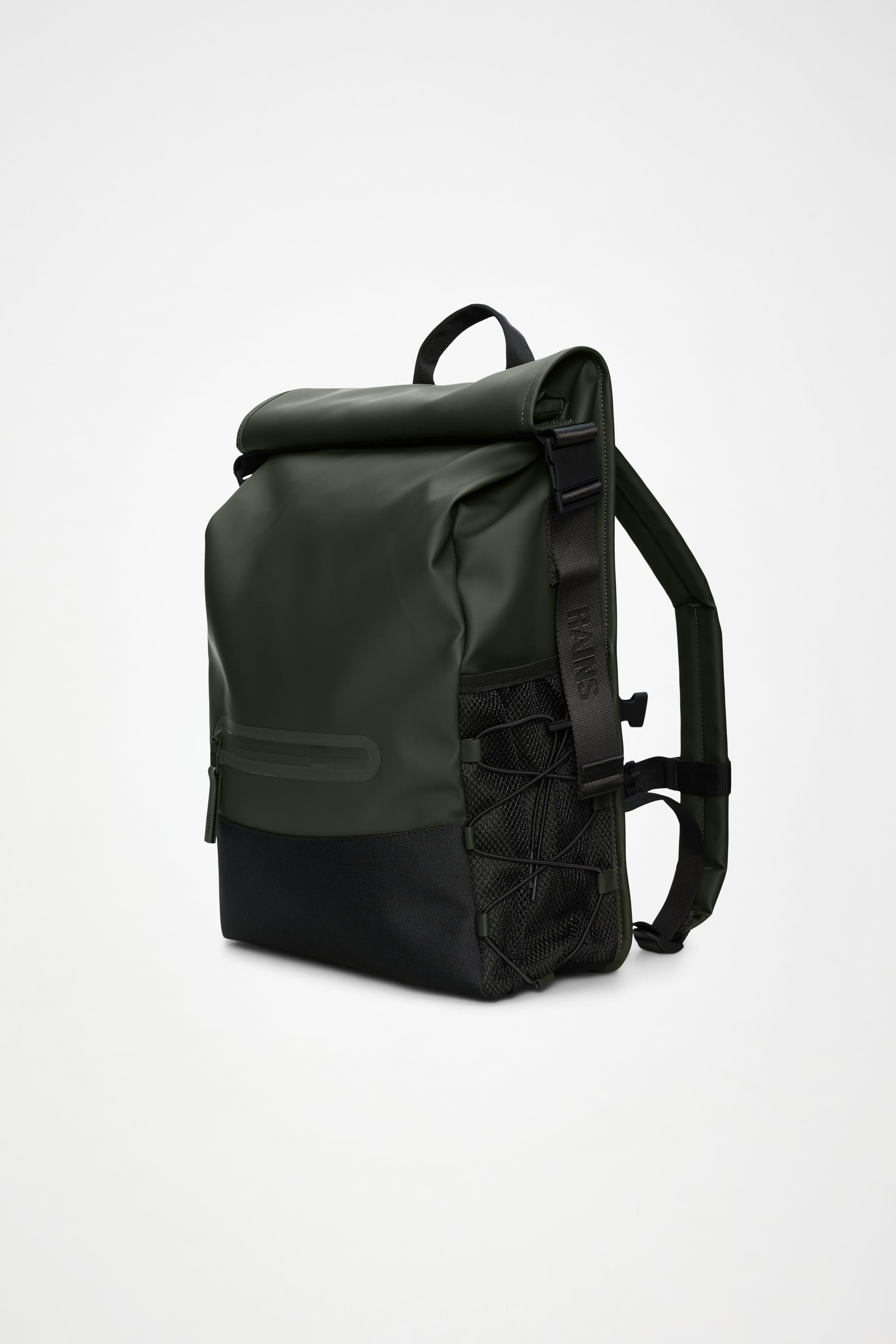 RAINS Trail Mountaineer Rolltop Green Backpack