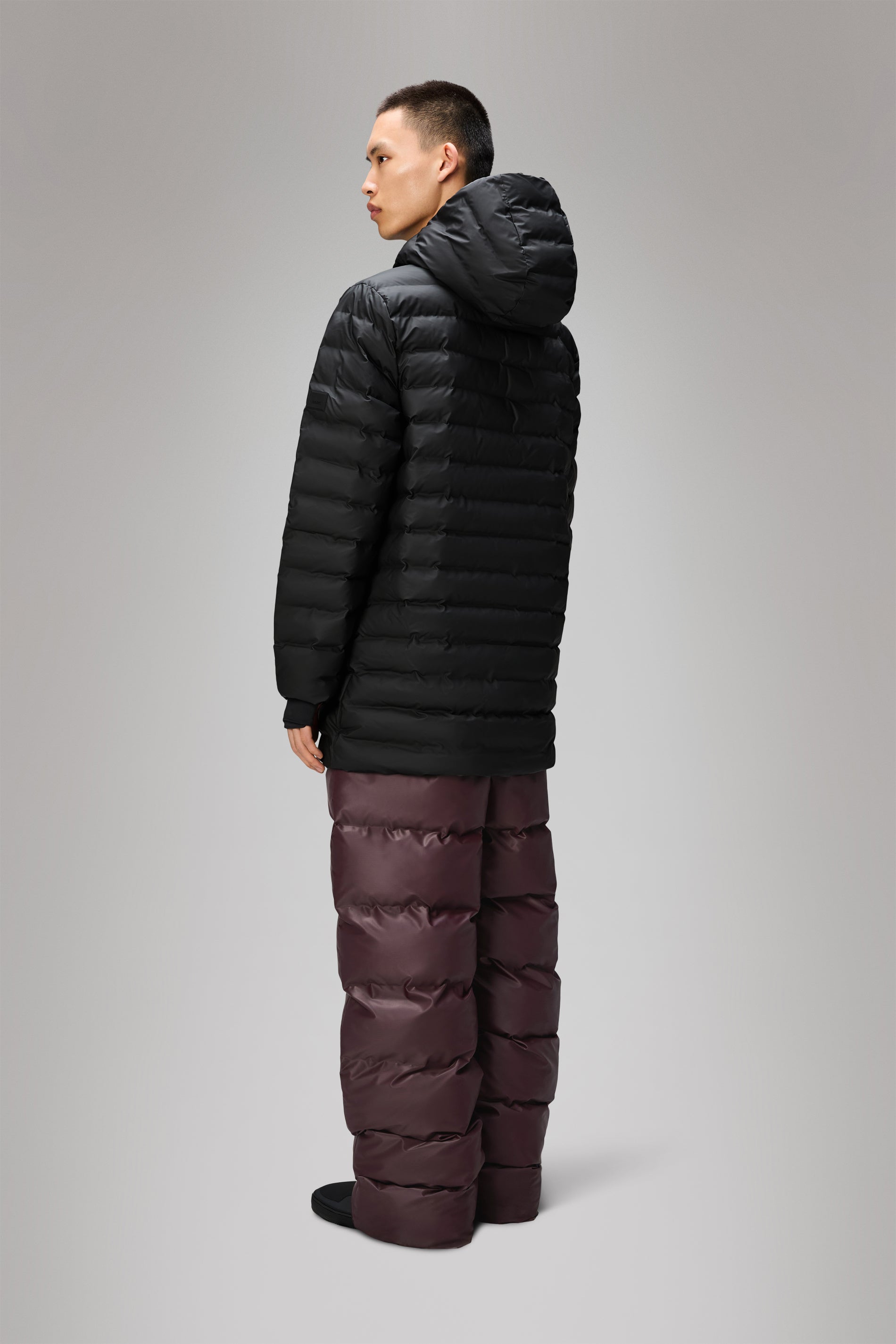 RAINS Lohja Long Puffer Jacket Black Jacket