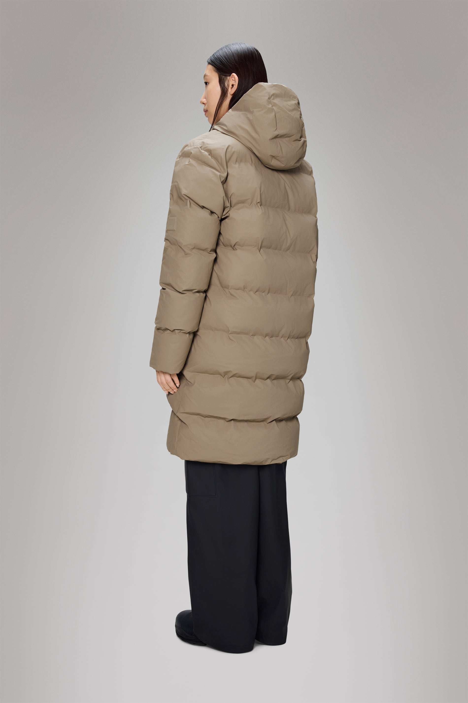 Rains Alta Longer Puffer Jacket Beige Jacket