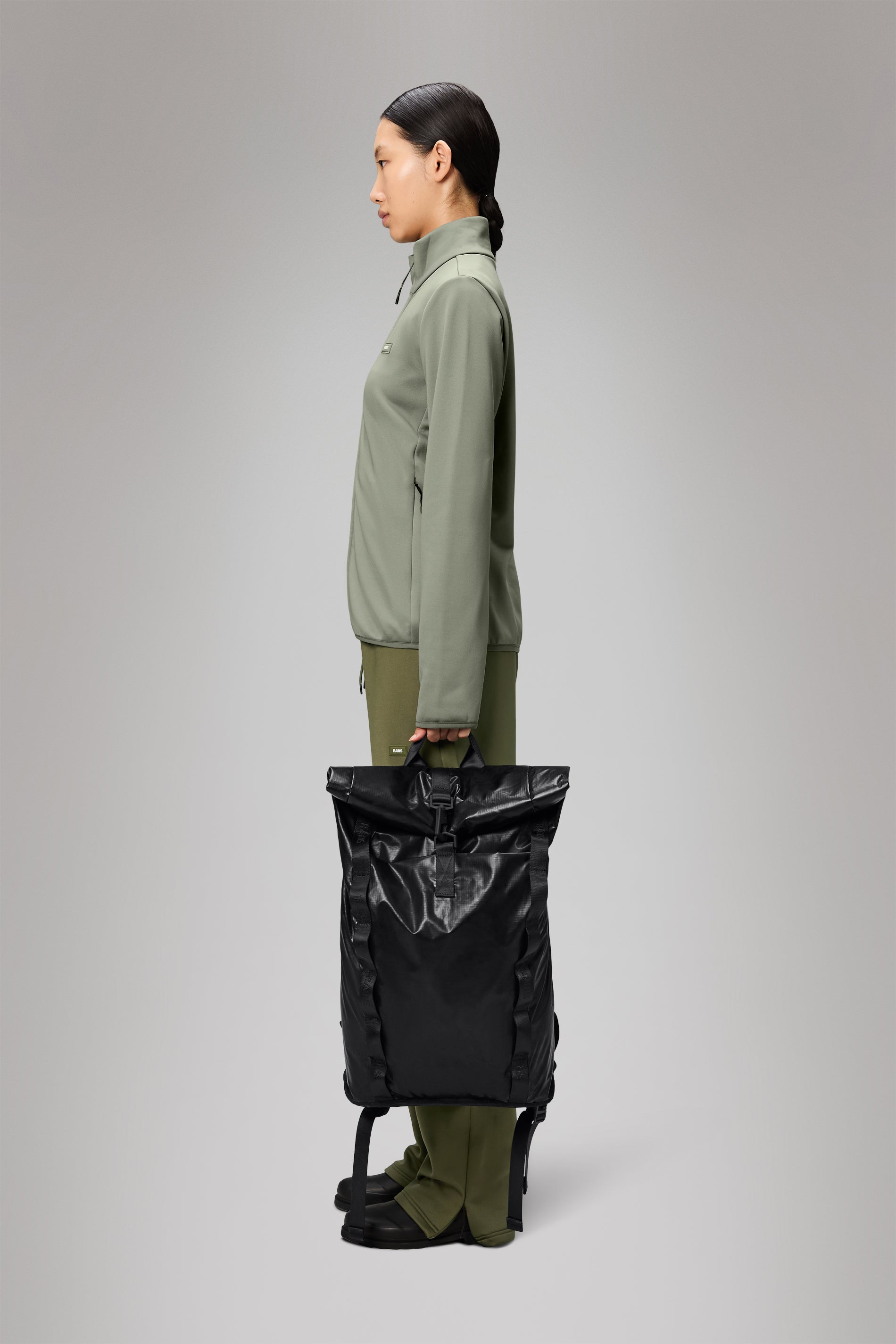 RAINS Sibu Rolltop Rucksack Black Backpack