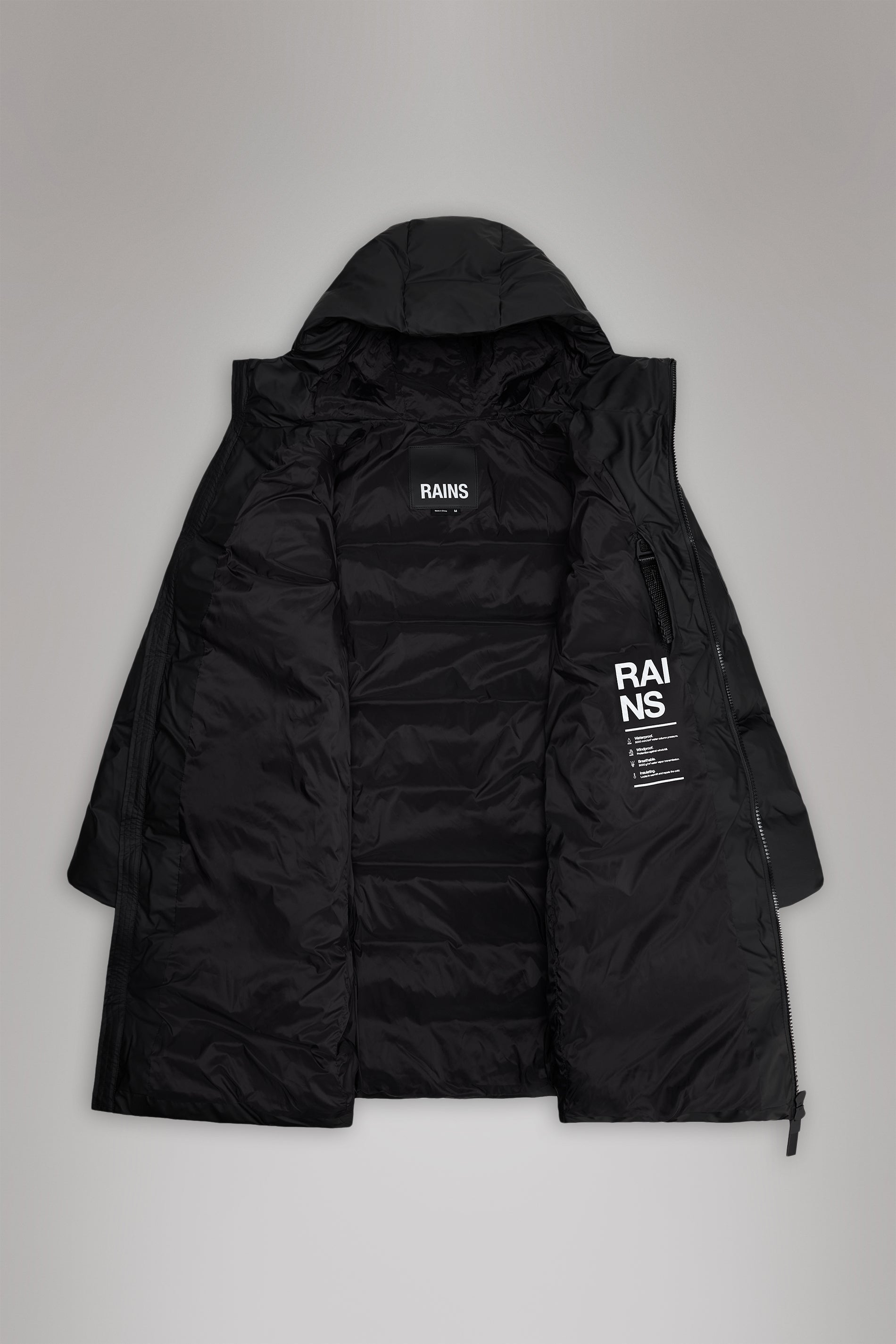Rains Alta Longer Puffer Jacket Grey Jacket