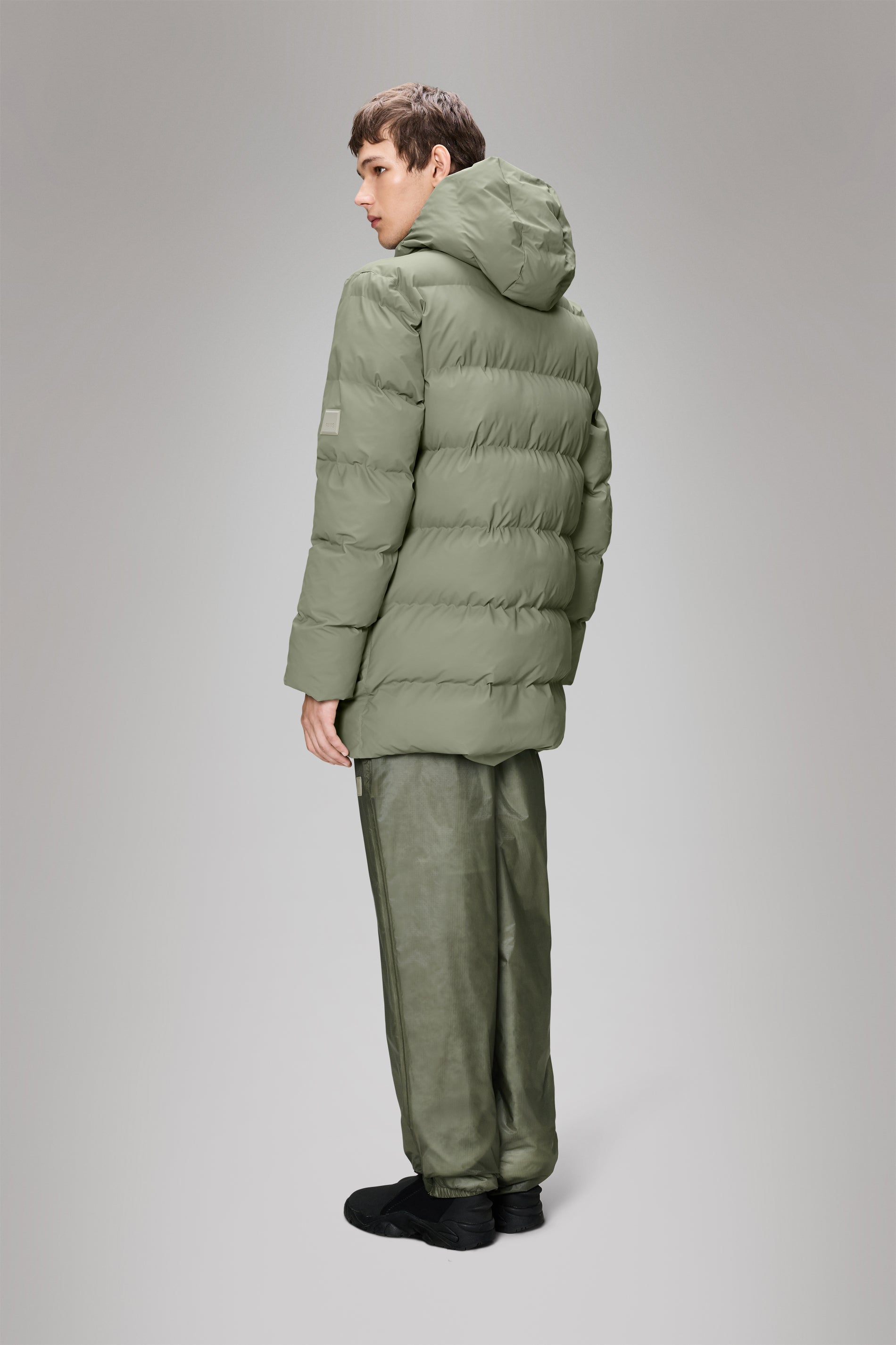 Rains Alta Long Puffer Cargo Jacket Drift Jacket