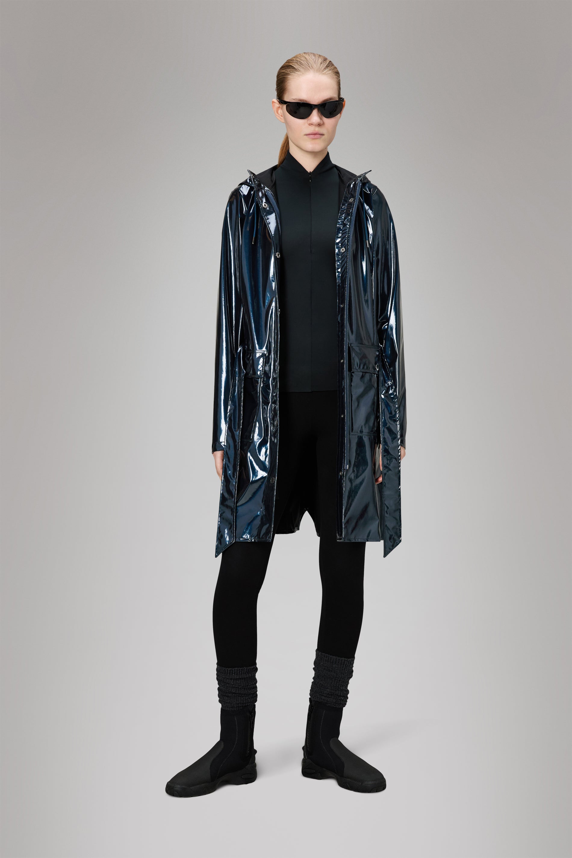 Rains Curve Long Jacket
 Spill Jacket