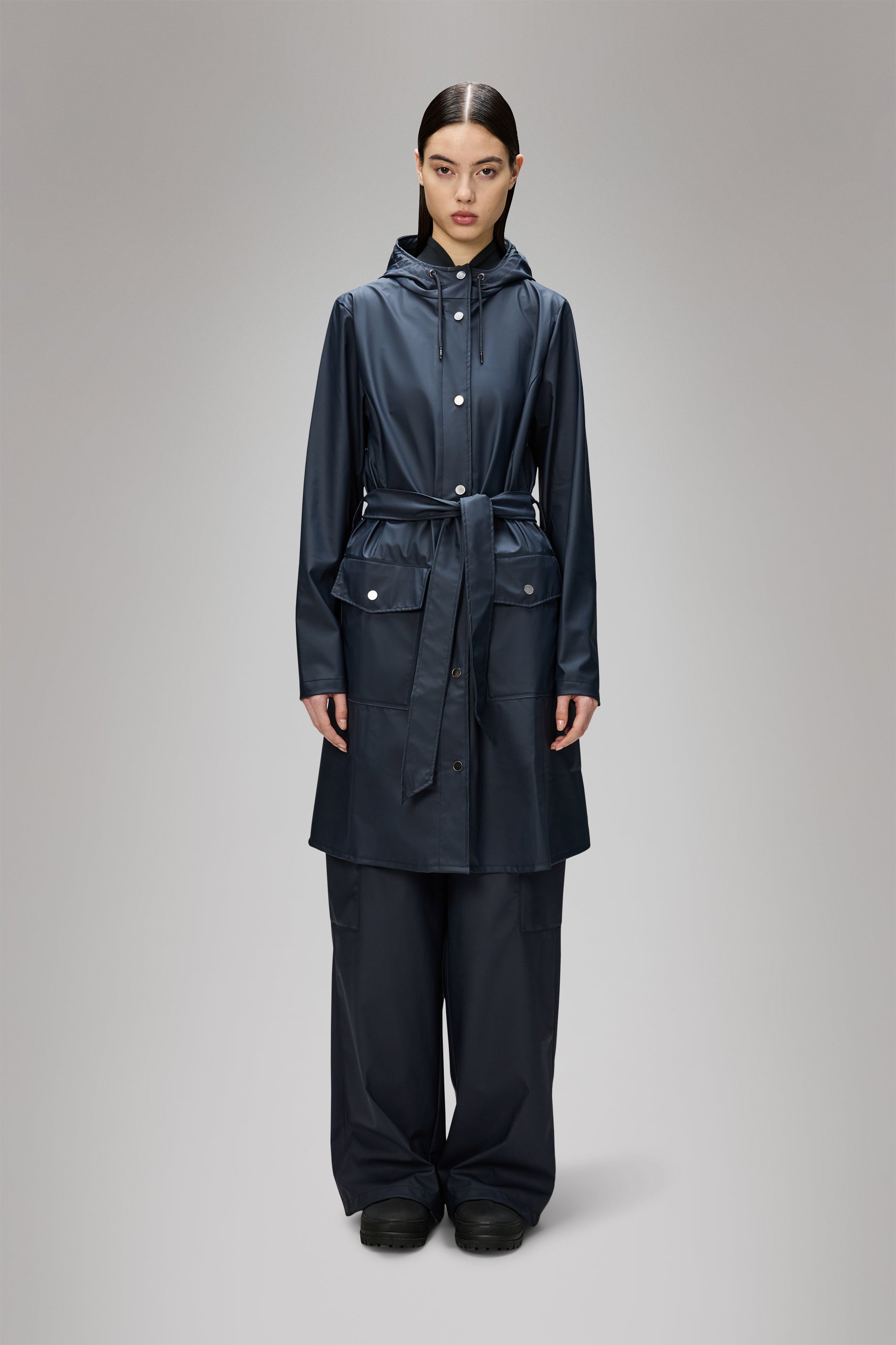 RAINS Curve Long Jacket
Navy Jacket