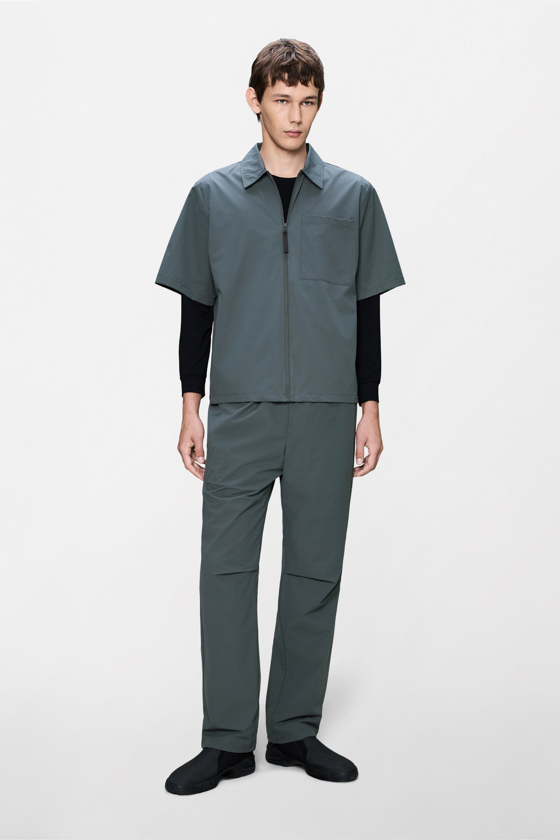 RAINS Mito Short Sleeve Shirt Dark Grey Short Sleeve