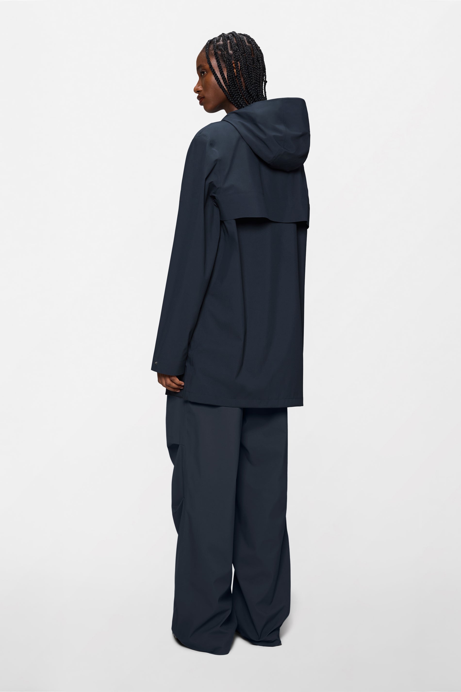 RAINS Suva Hardshell Long Jacket Navy Jacket