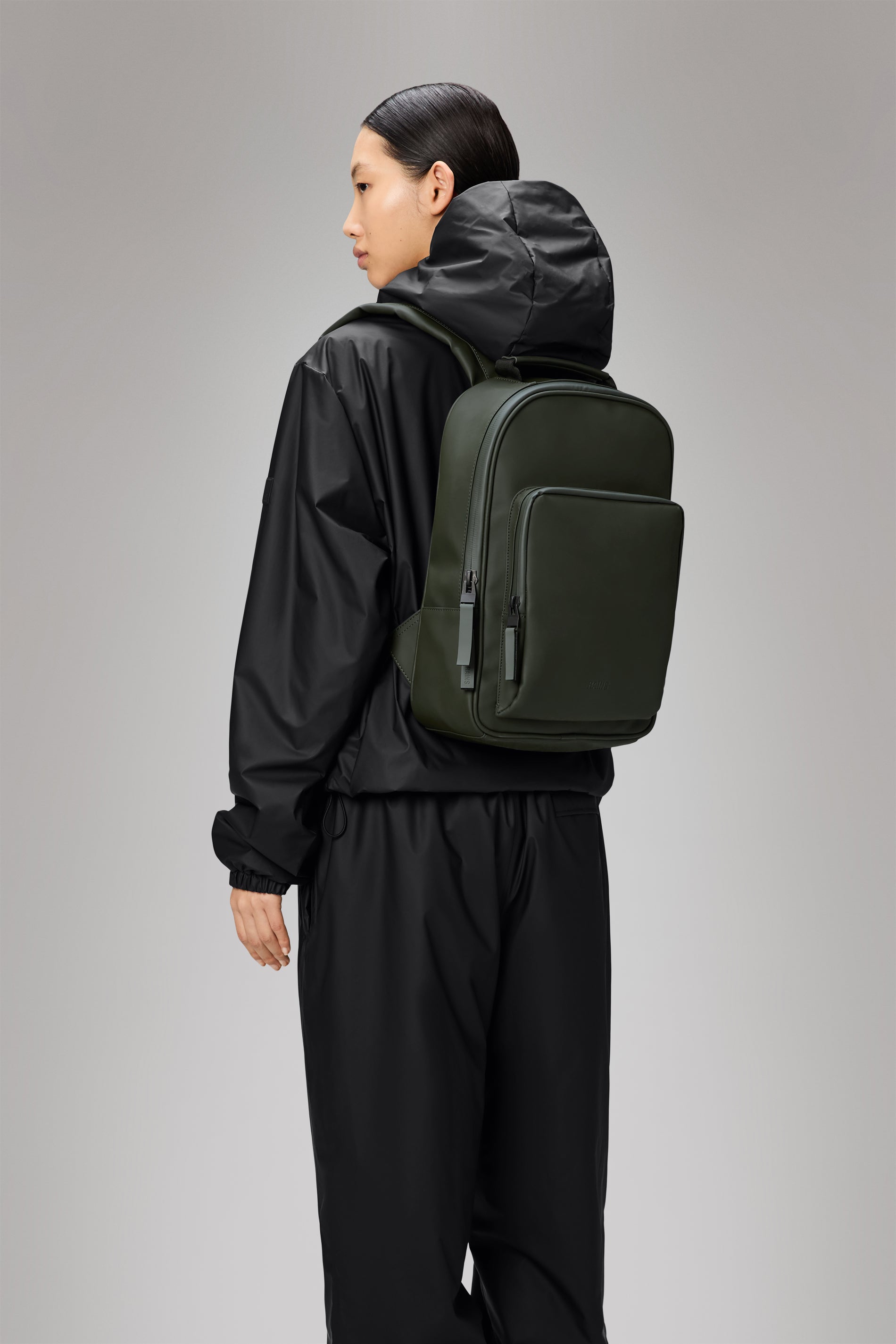 RAINS Book Daypack Green 10L H38 x D10 x W28 cm Backpack