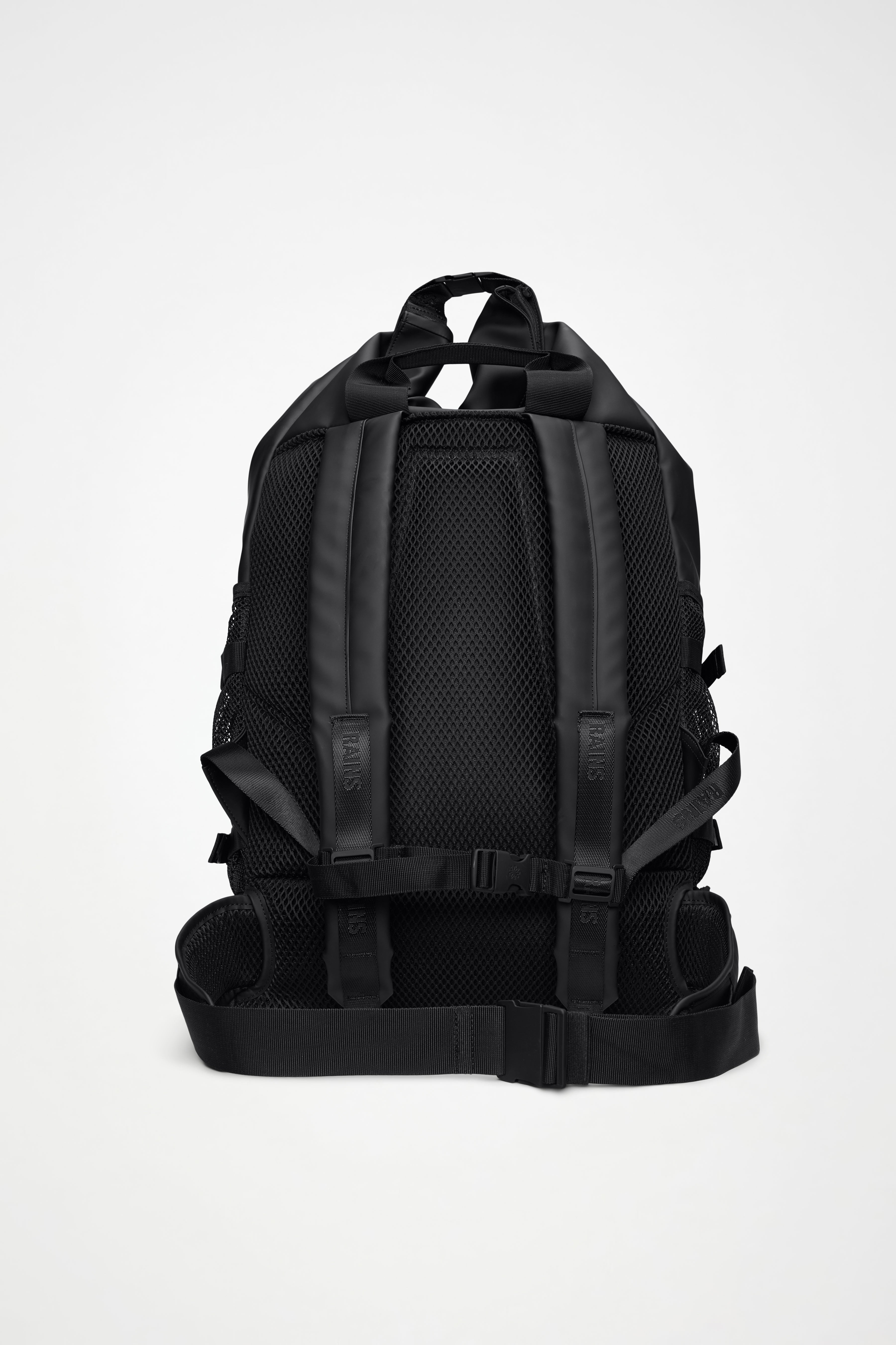 RAINS Trail Mountaineer Rolltop Large Black Backpack