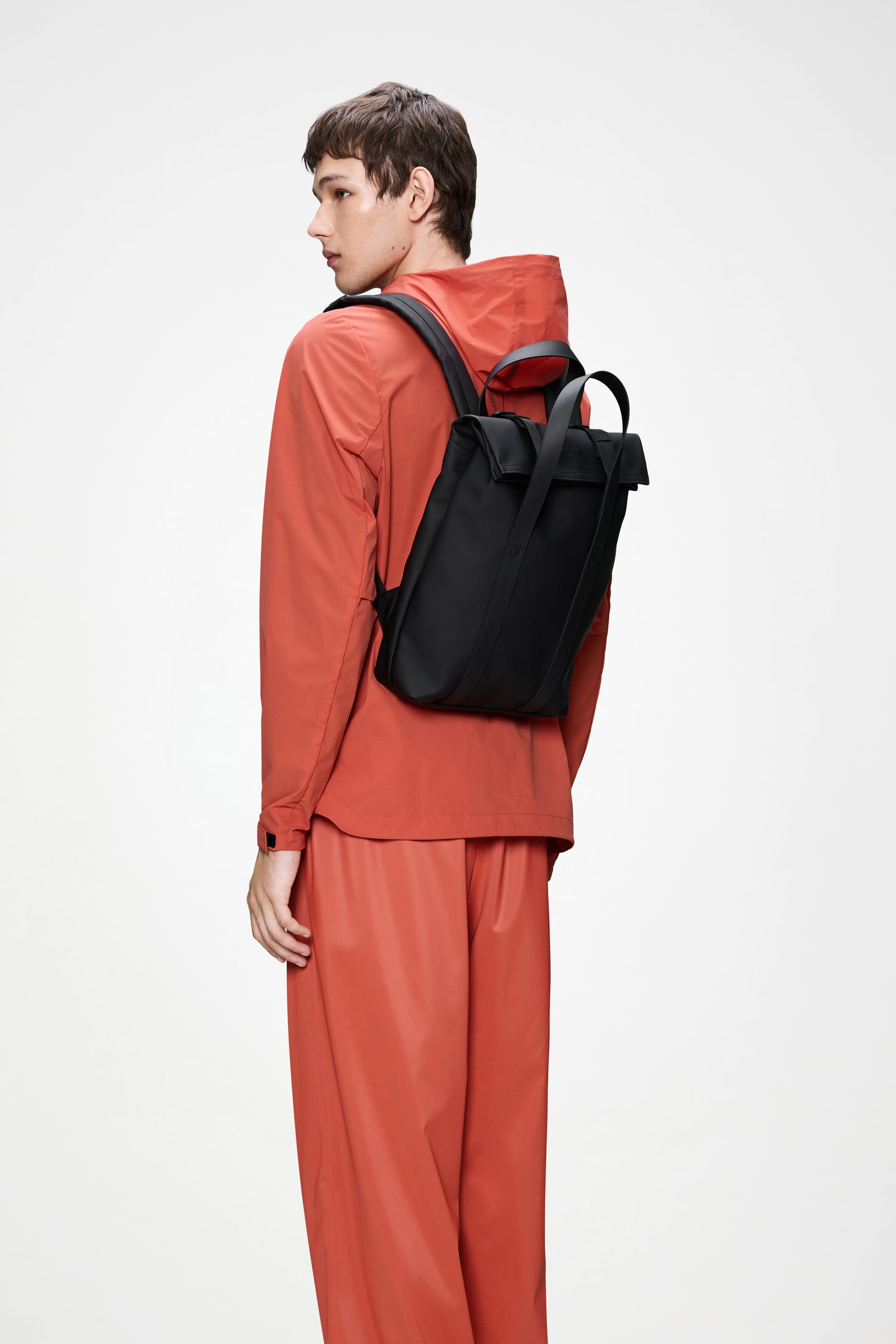 RAINS 2 Way Tote Backpack Mini Black Backpack