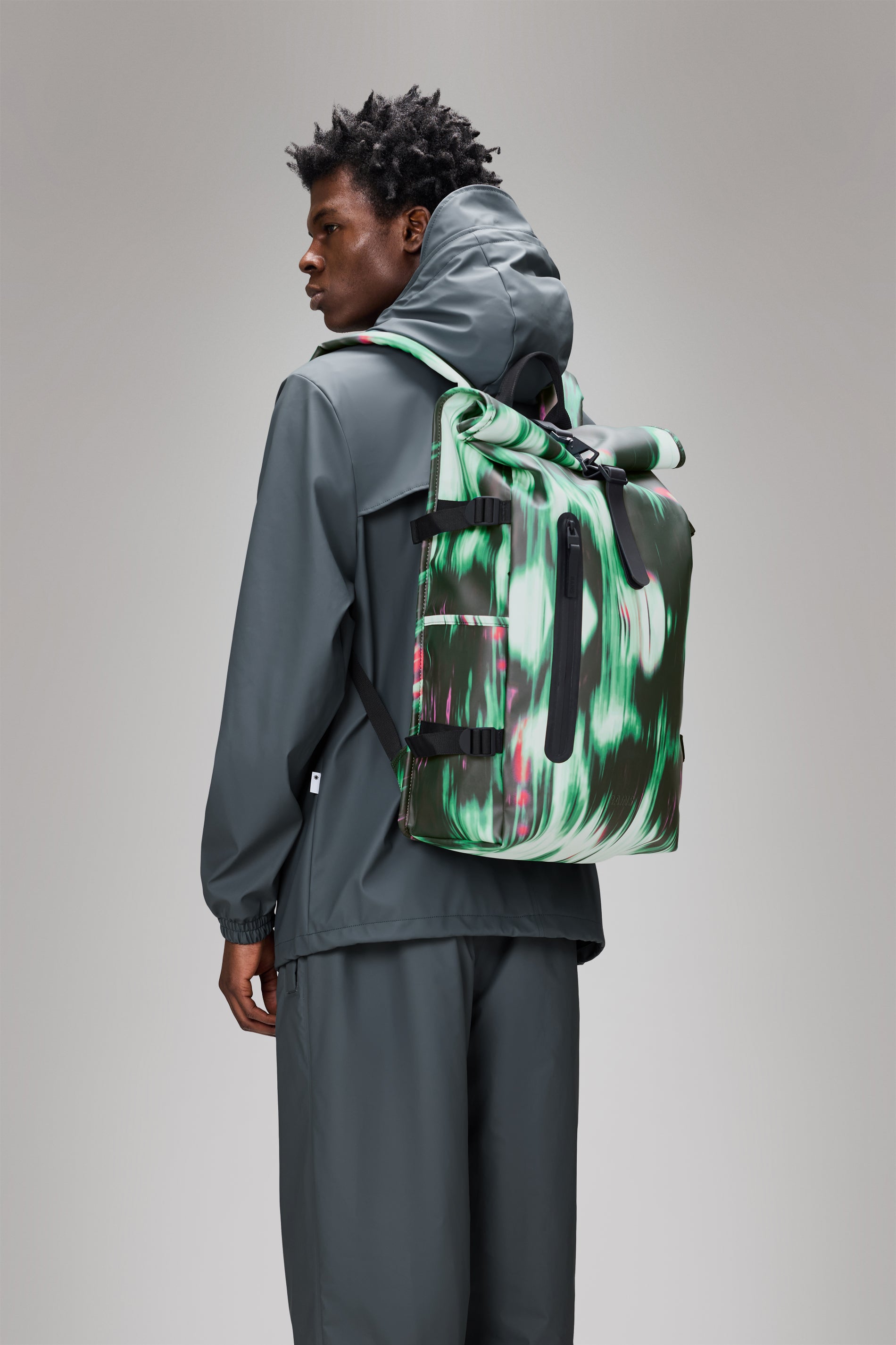 RAINS Rolltop Rucksack Large Blur Backpack