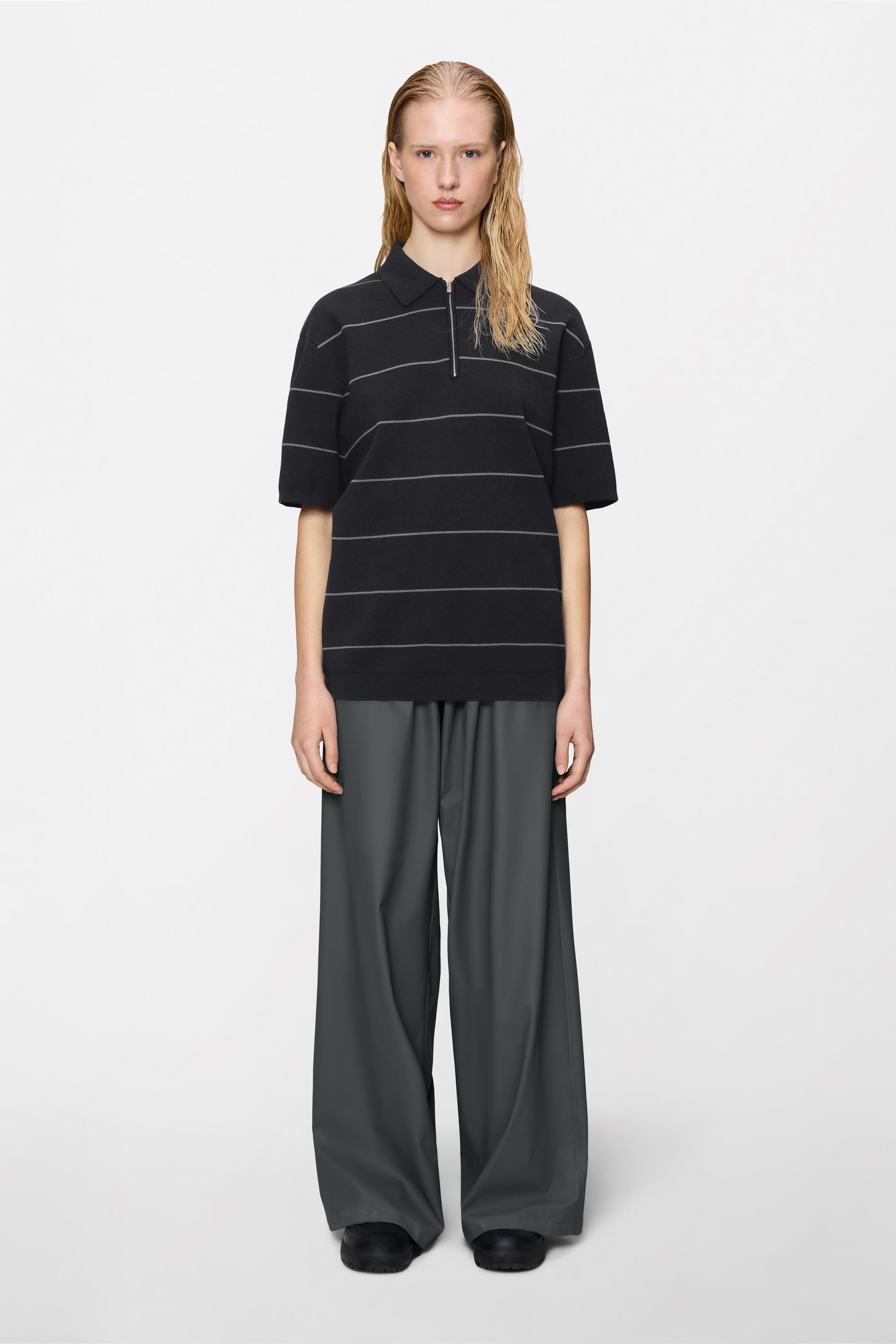 Striped Knit Polo