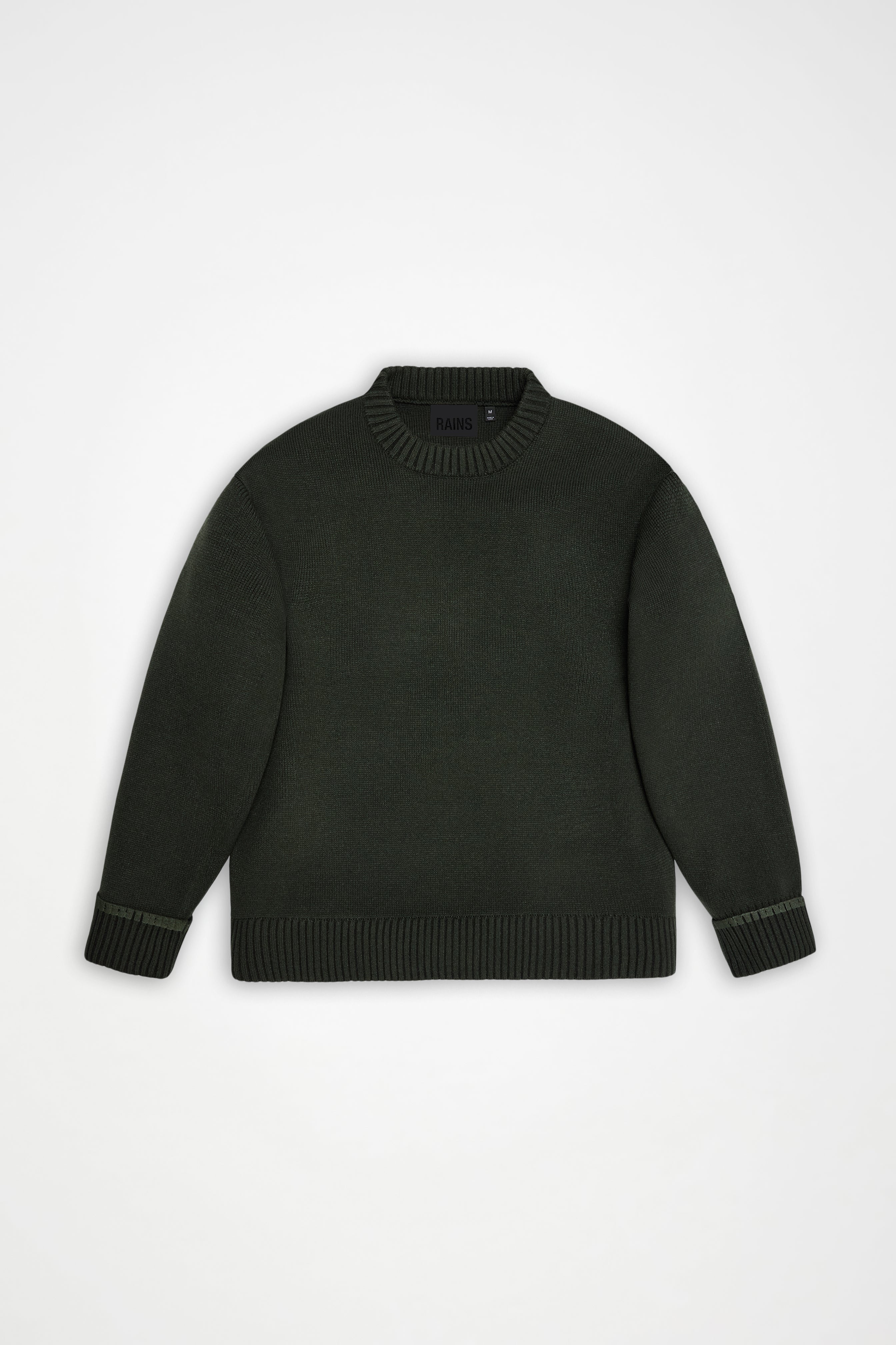 RAINS Sowa Knit Crew Neck Green/Black Long Sleeve