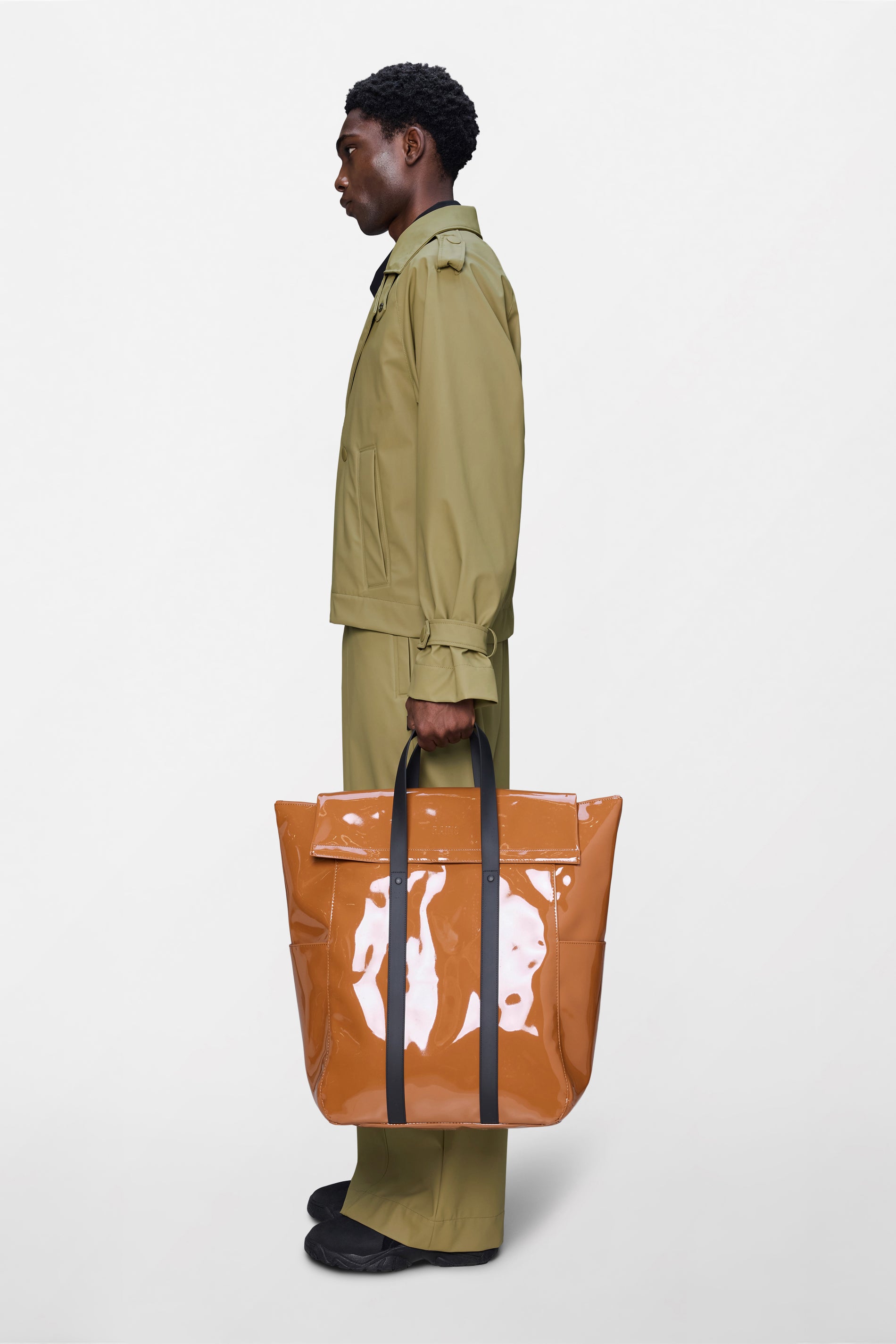 RAINS 2 Way Tote Bag Large Ochre Tote