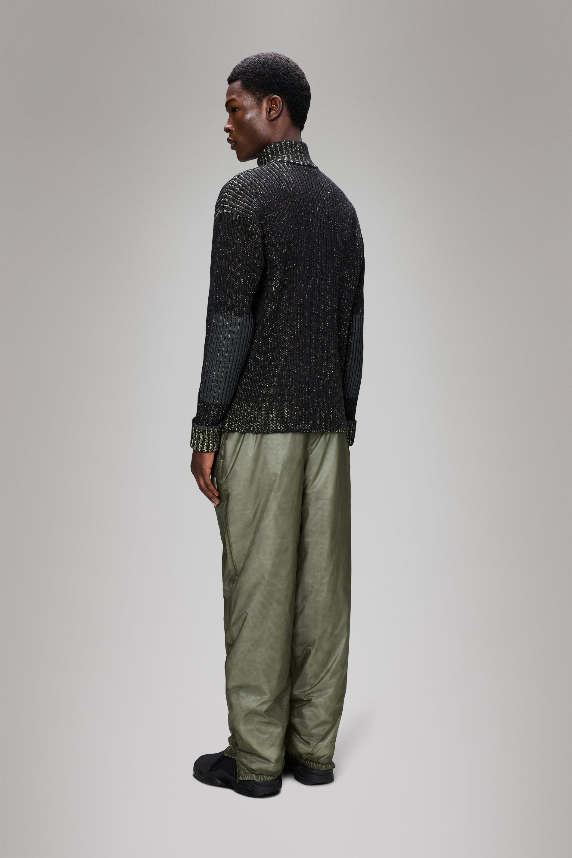 RAINS Sapa Half Zip Knit Black/Acid Long Sleeve