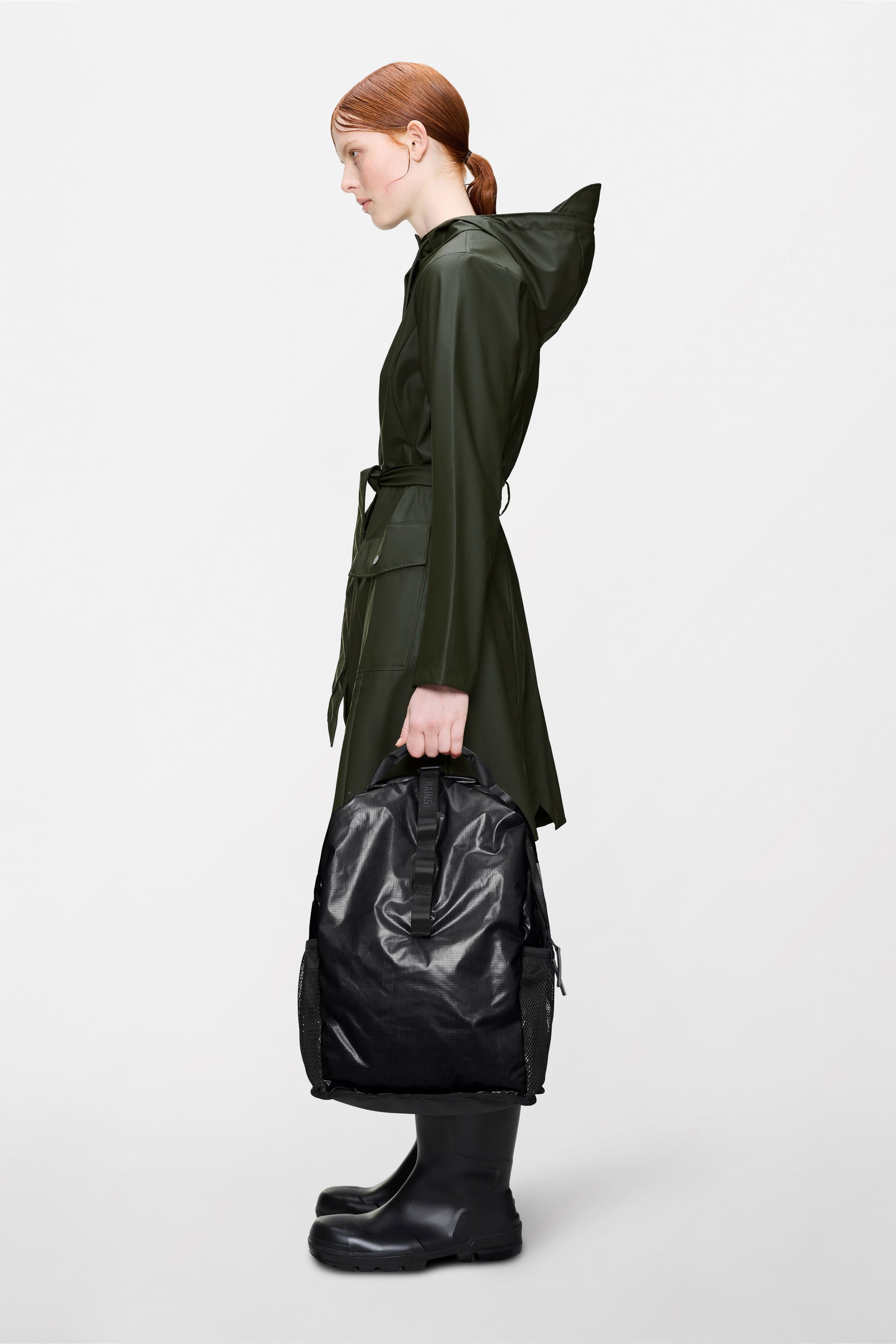 RAINS Sibu Clip Front Backpack Black Backpack