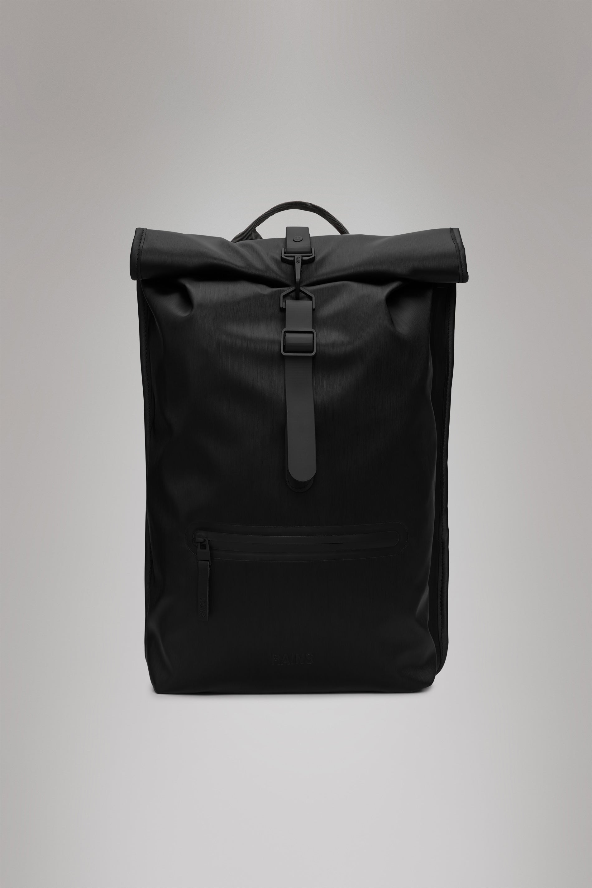 RAINS Rolltop Rucksack Black Grain Backpack