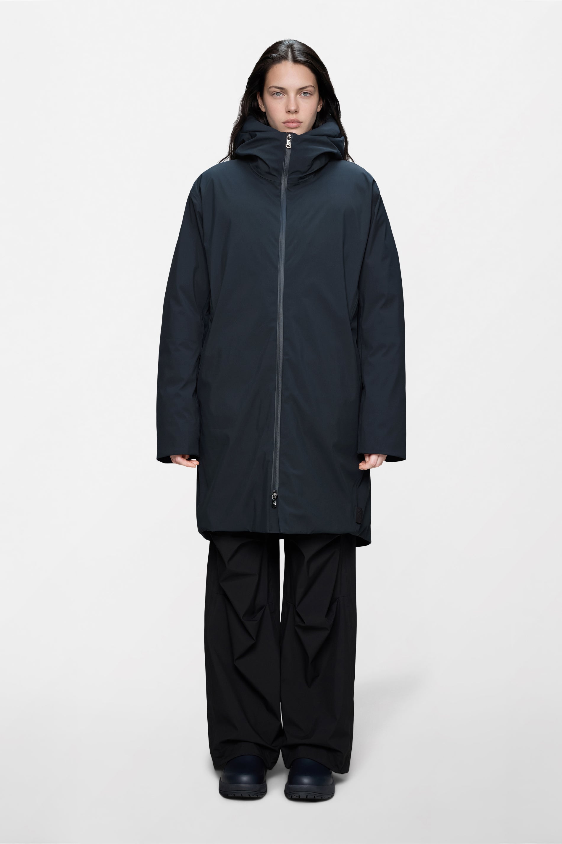 RAINS Sarna Long Puffer Jacket Navy Jacket
