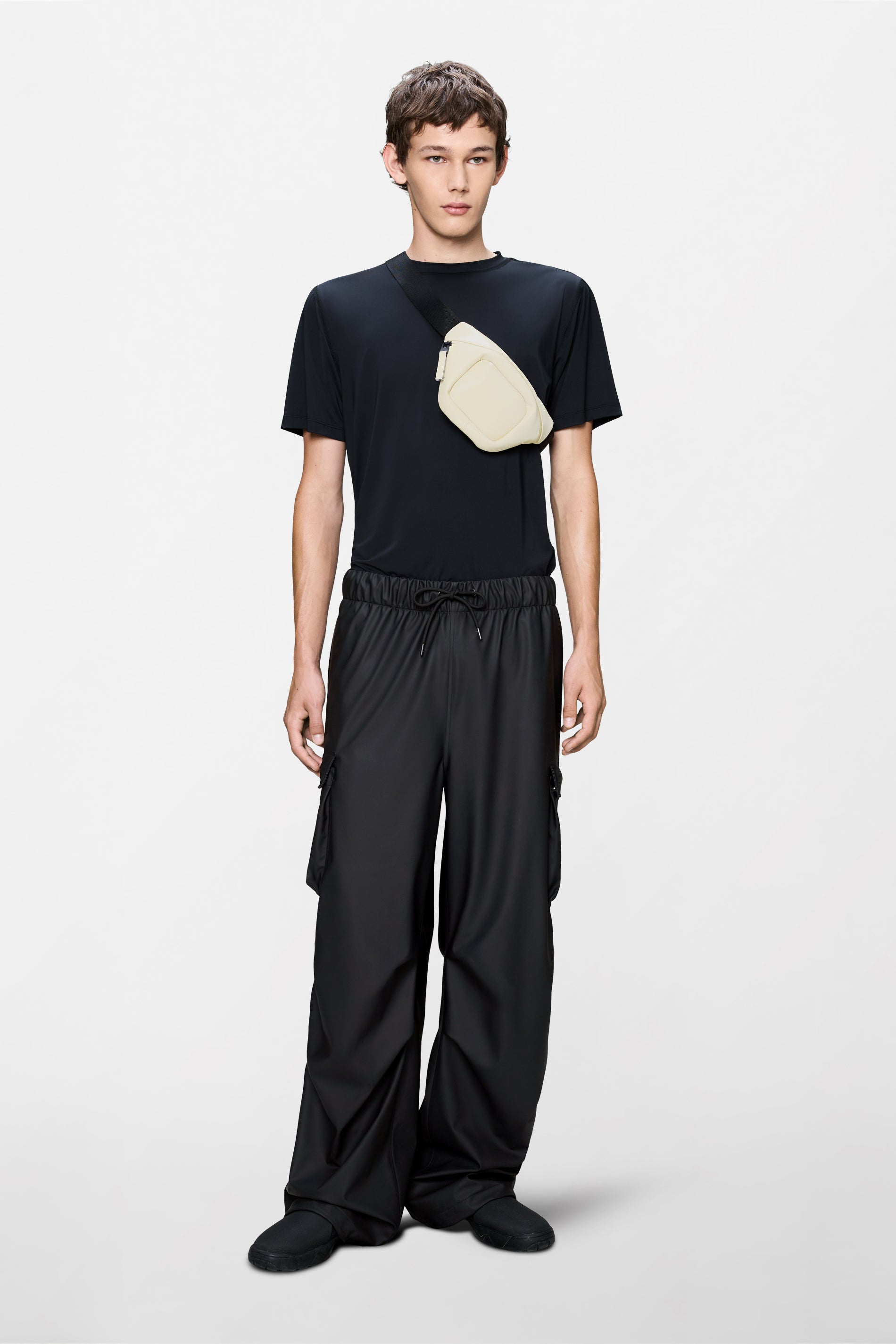 RAINS Pocket Rain Pants Wide Black Pants