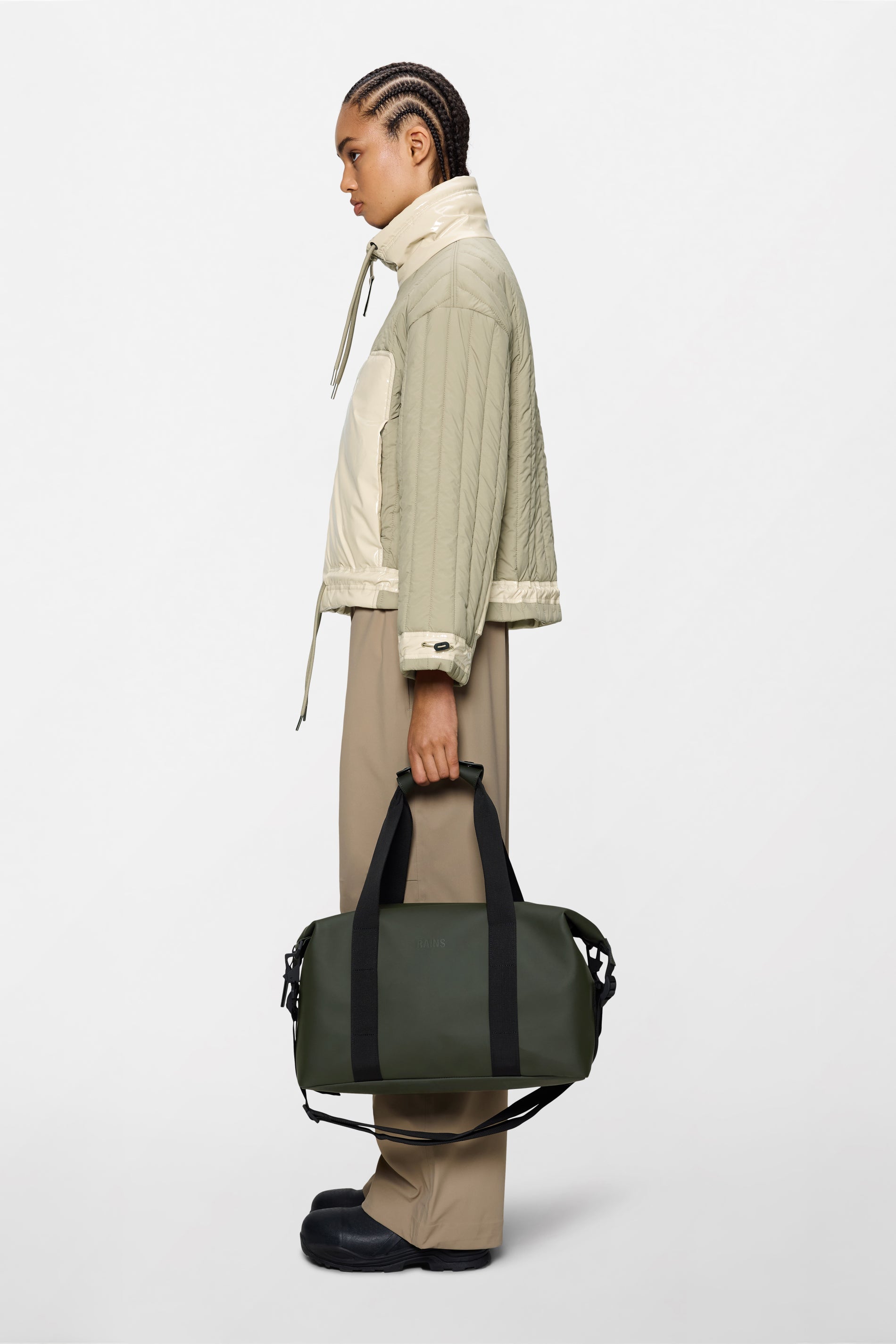 RAINS Hilo Weekend Bag Small Green 18L H26 x D20 x W40 cm Weekender