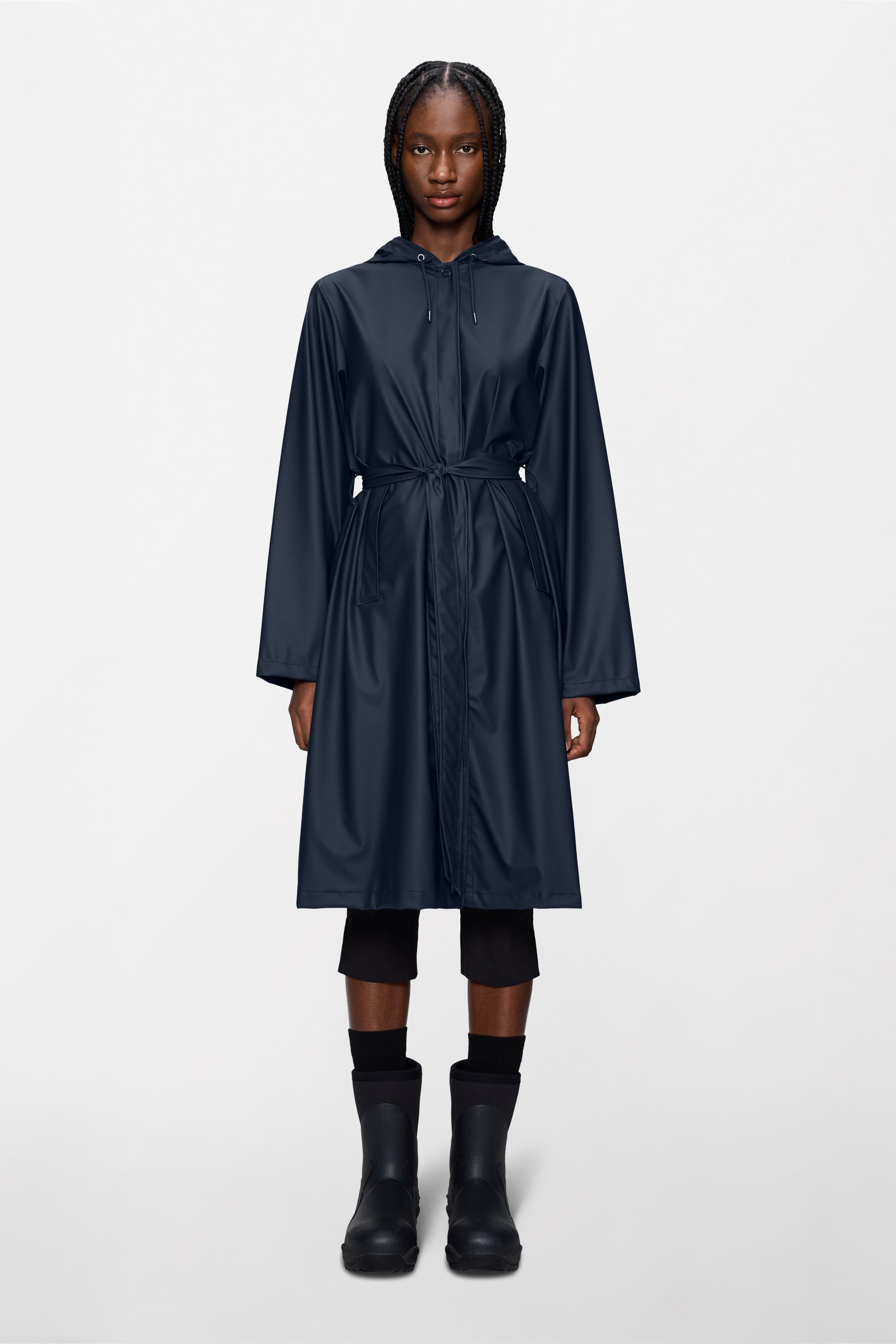 RAINS A-Line Longer W Jacket Navy Jacket