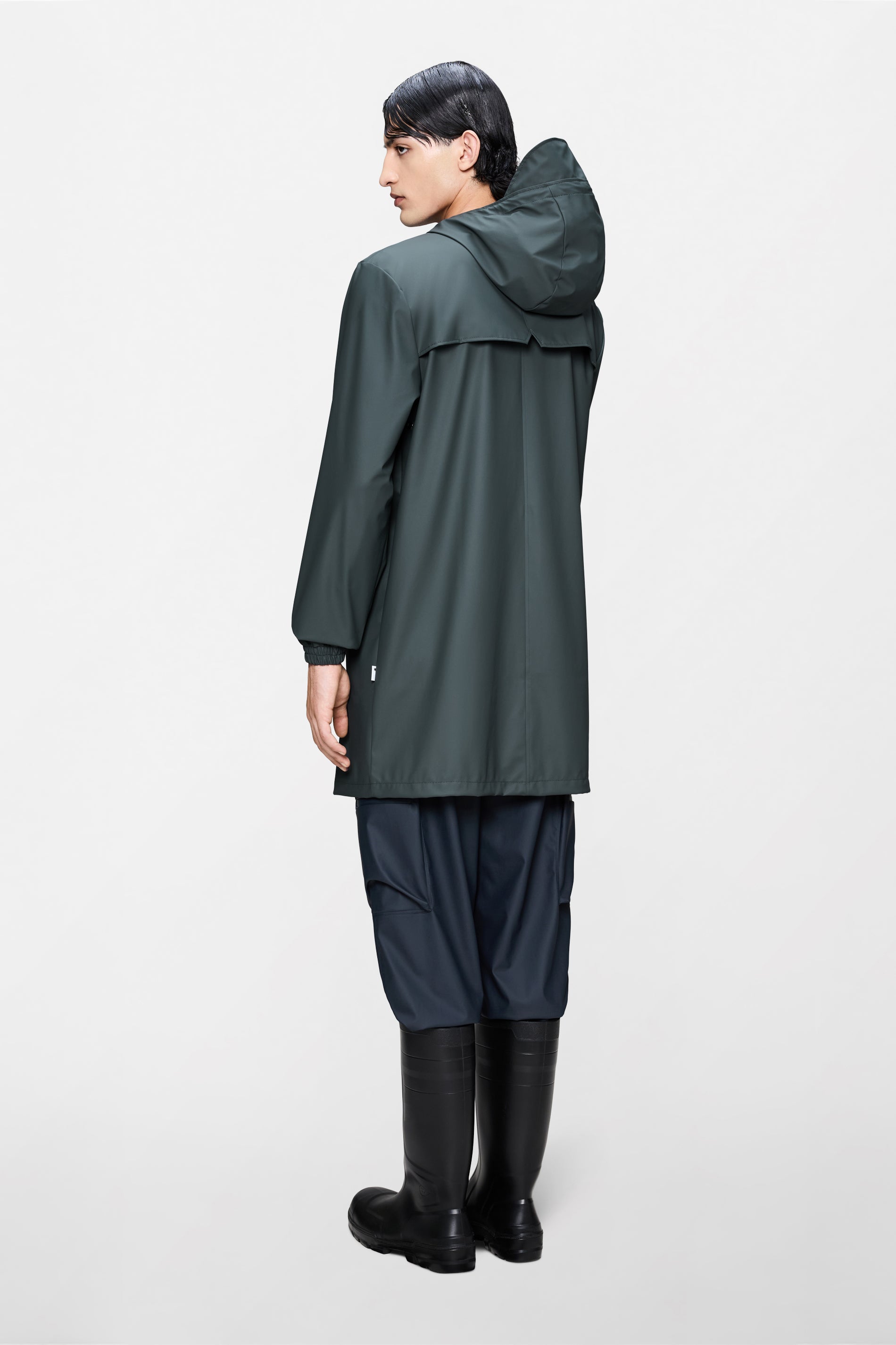 RAINS Long Storm Breaker Dark Grey Jacket