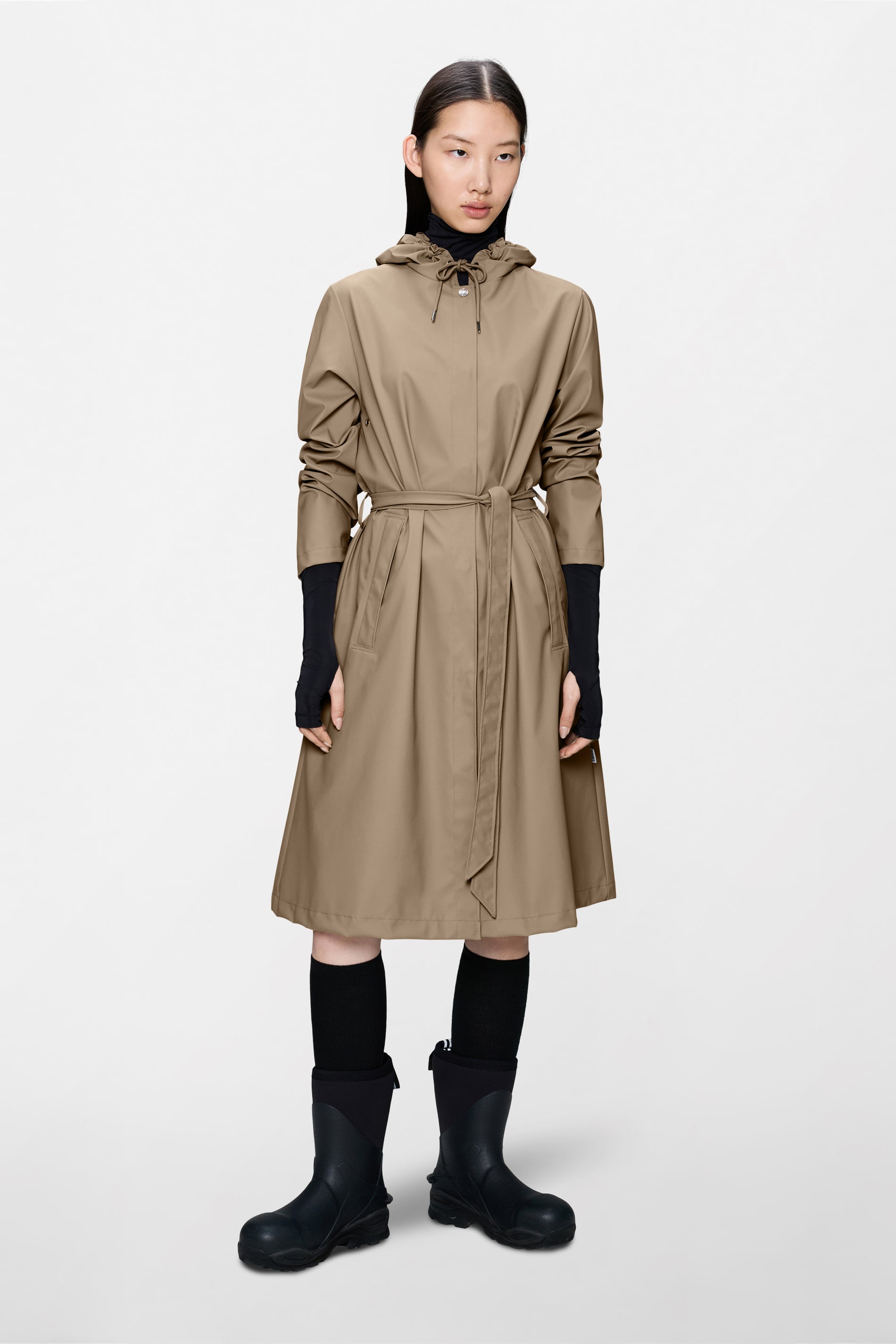 RAINS A-Line Longer W Jacket Beige Jacket