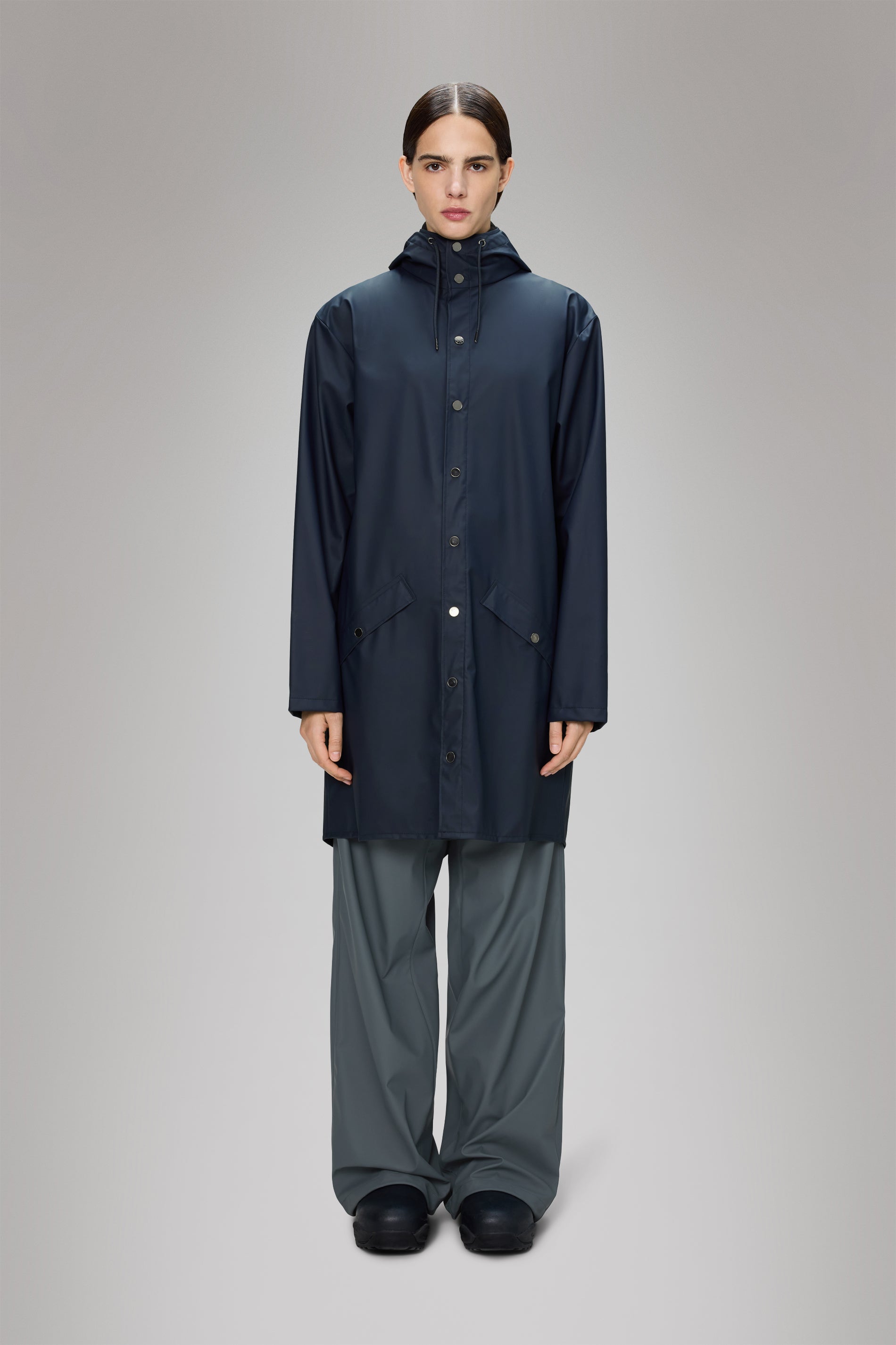 RAINS Long Jacket Navy Jacket