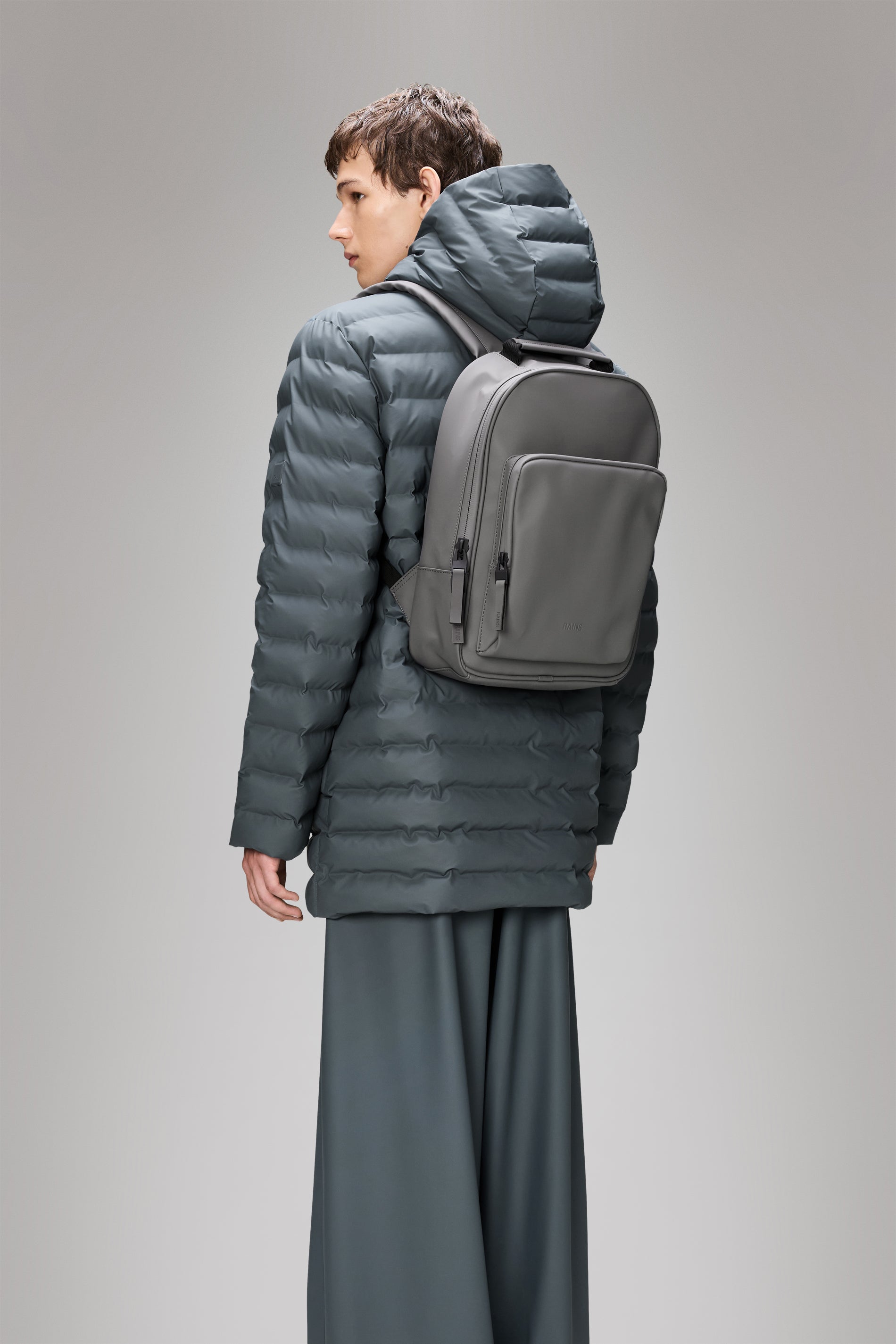 RAINS Book Daypack Grey 10L H38 x D10 x W28 cm Backpack