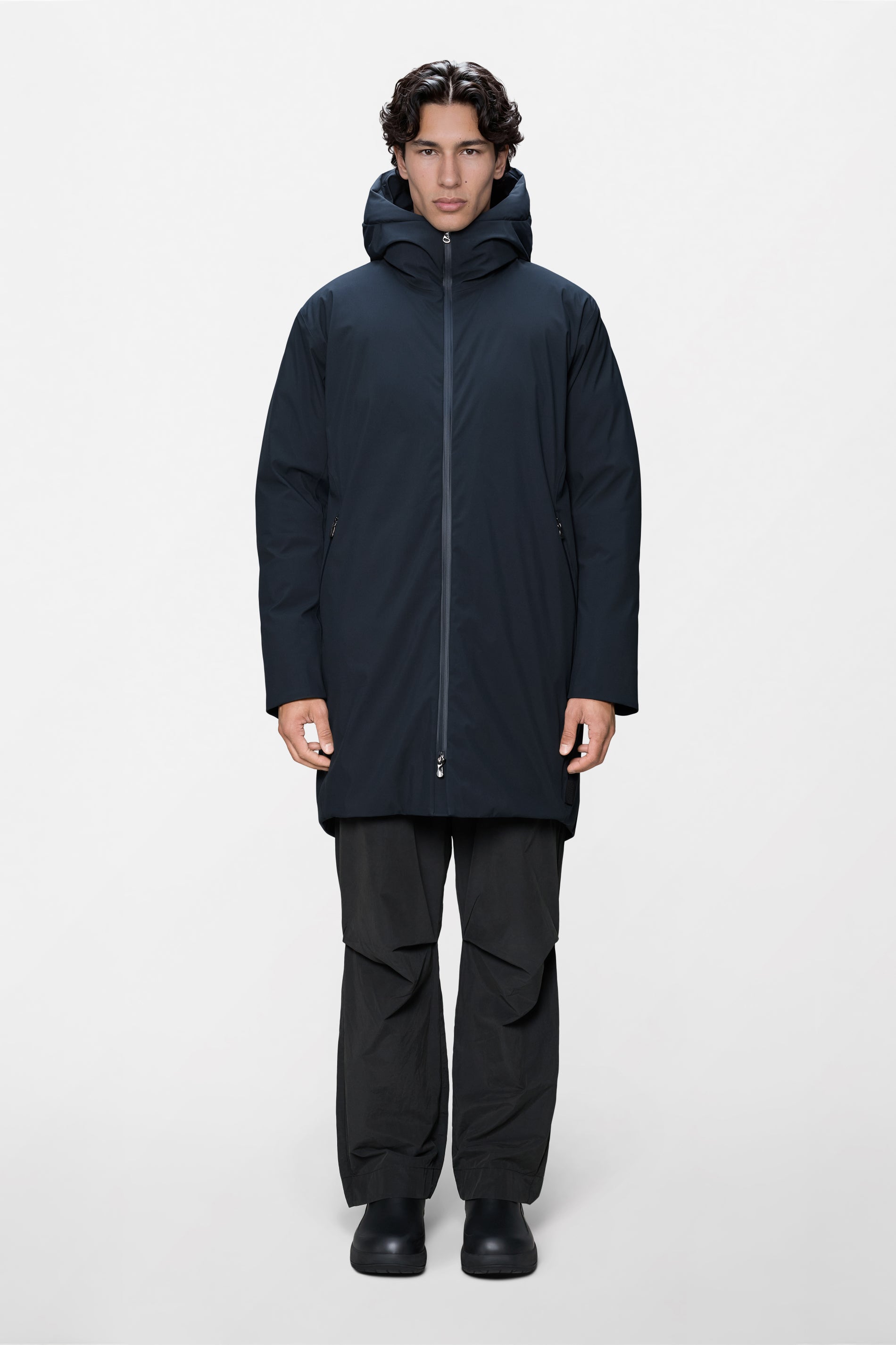 RAINS Sarna Long Puffer Jacket Navy Jacket