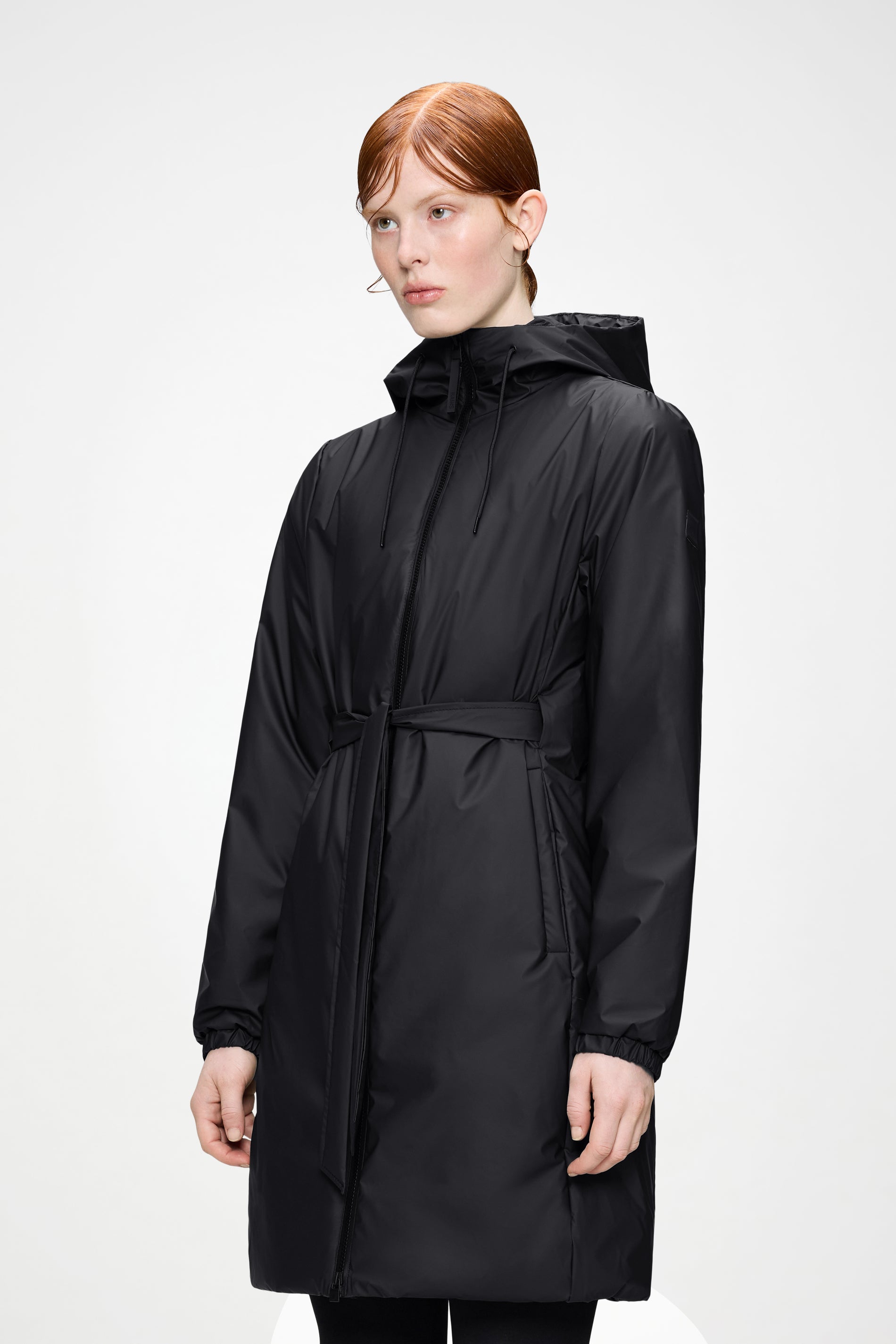 RAINS Lohja Long Insulated Curve Jacket Black Jacket