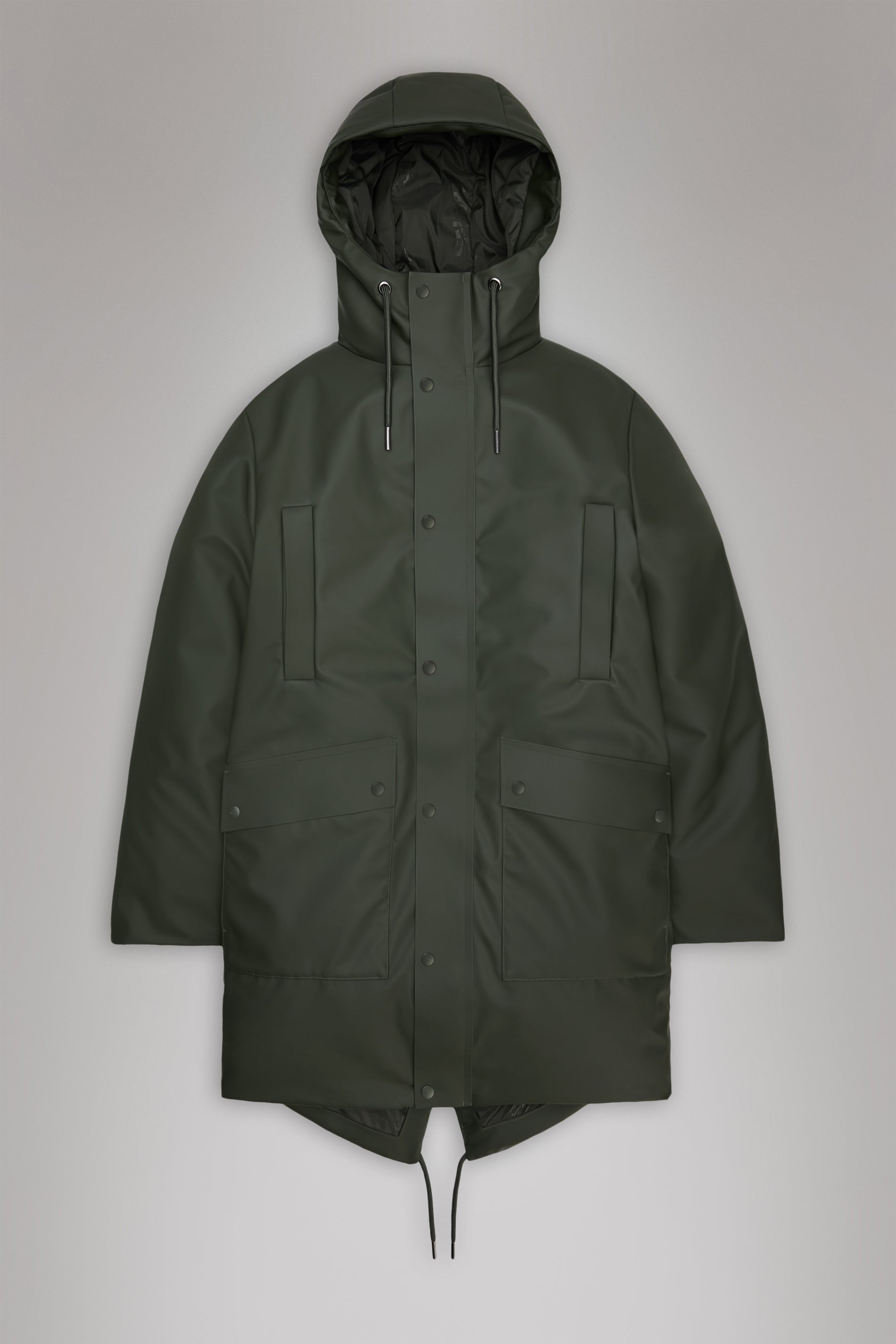 Rains Nome Long Parka Green Jacket