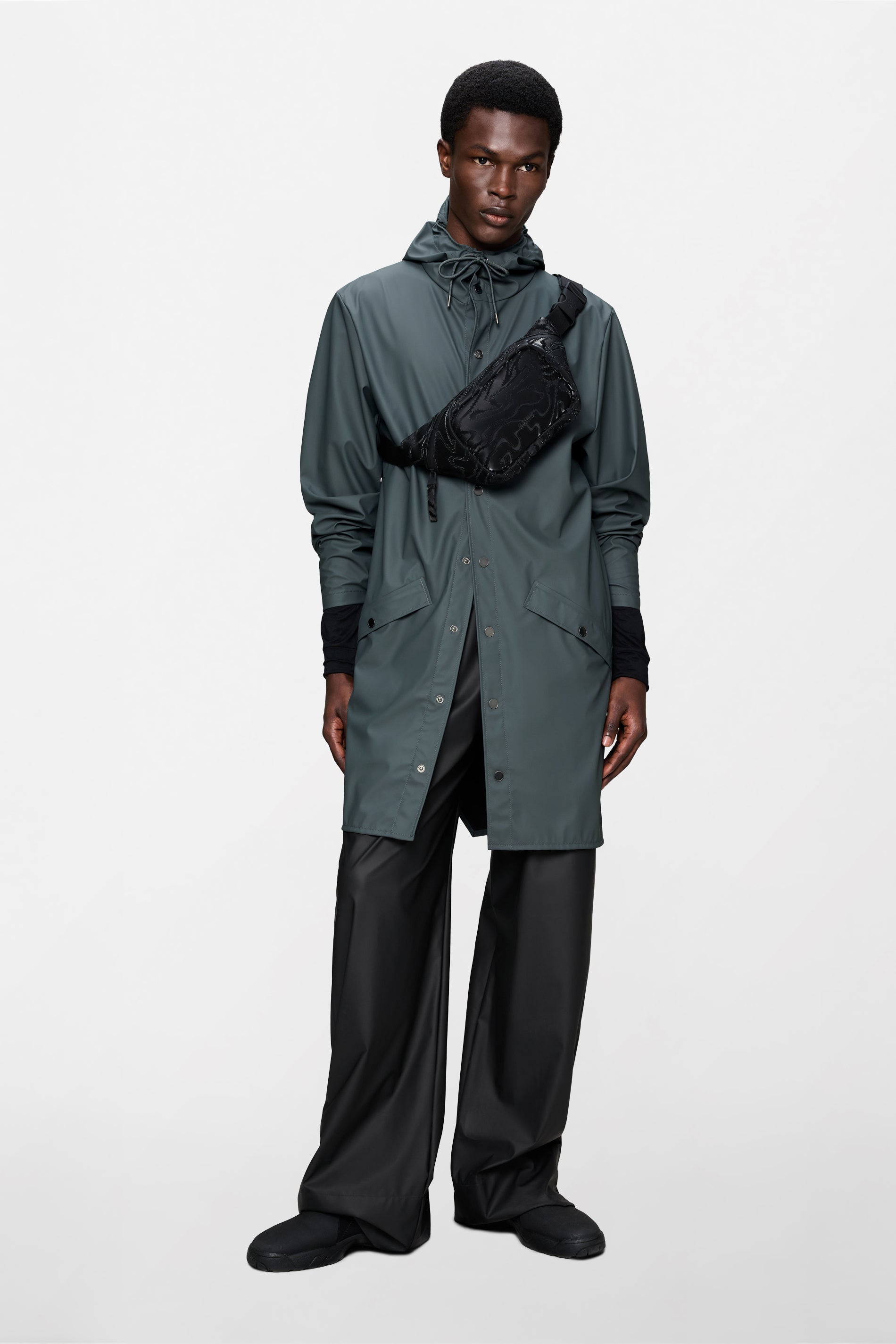 RAINS Long Jacket Dark Grey Jacket