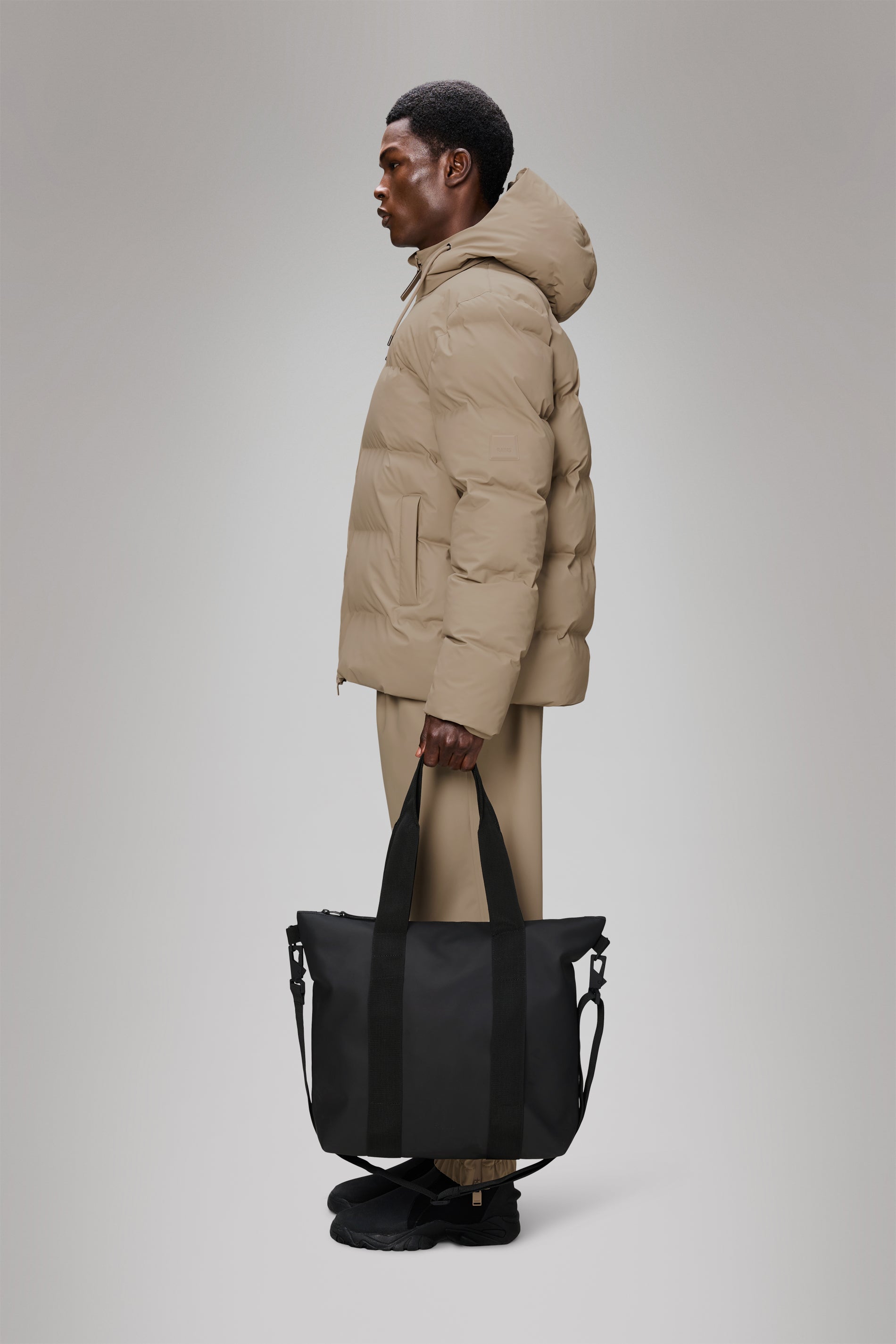 RAINS Tote Bag Mini Black 16L H36 x D13 x W40 cm Tote