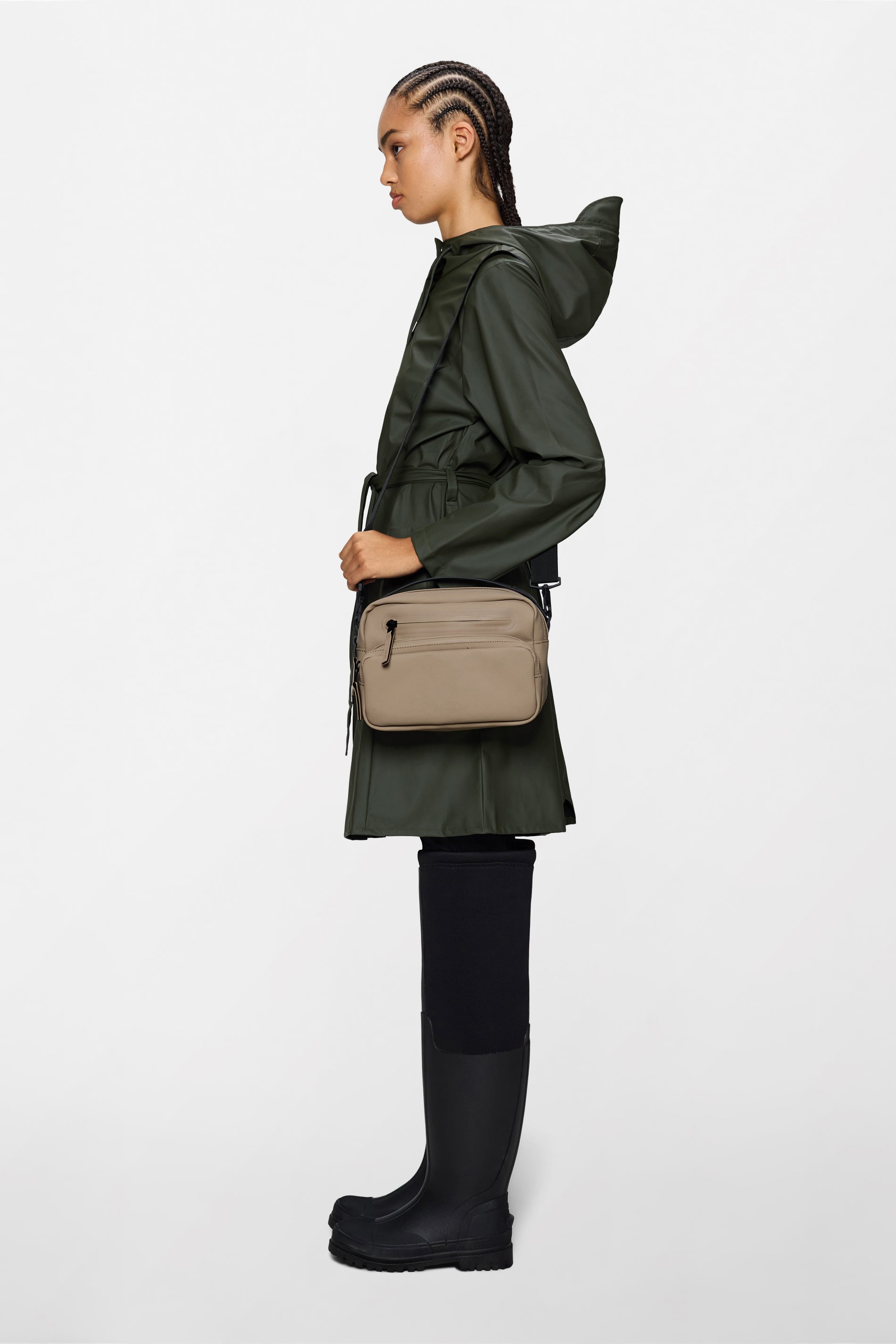 RAINS Cargo Box Bag Beige Crossbody