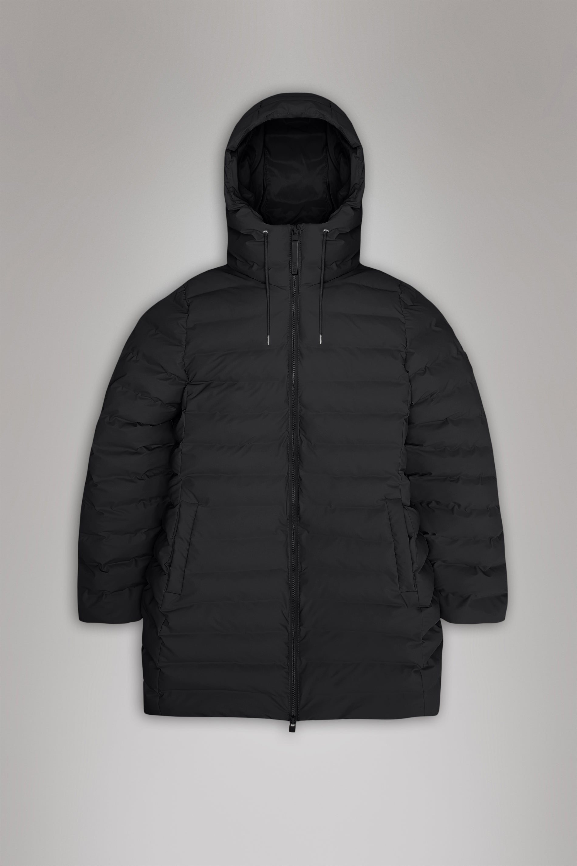 Rains Lohja Long Puffer Curve Jacket Black Jacket