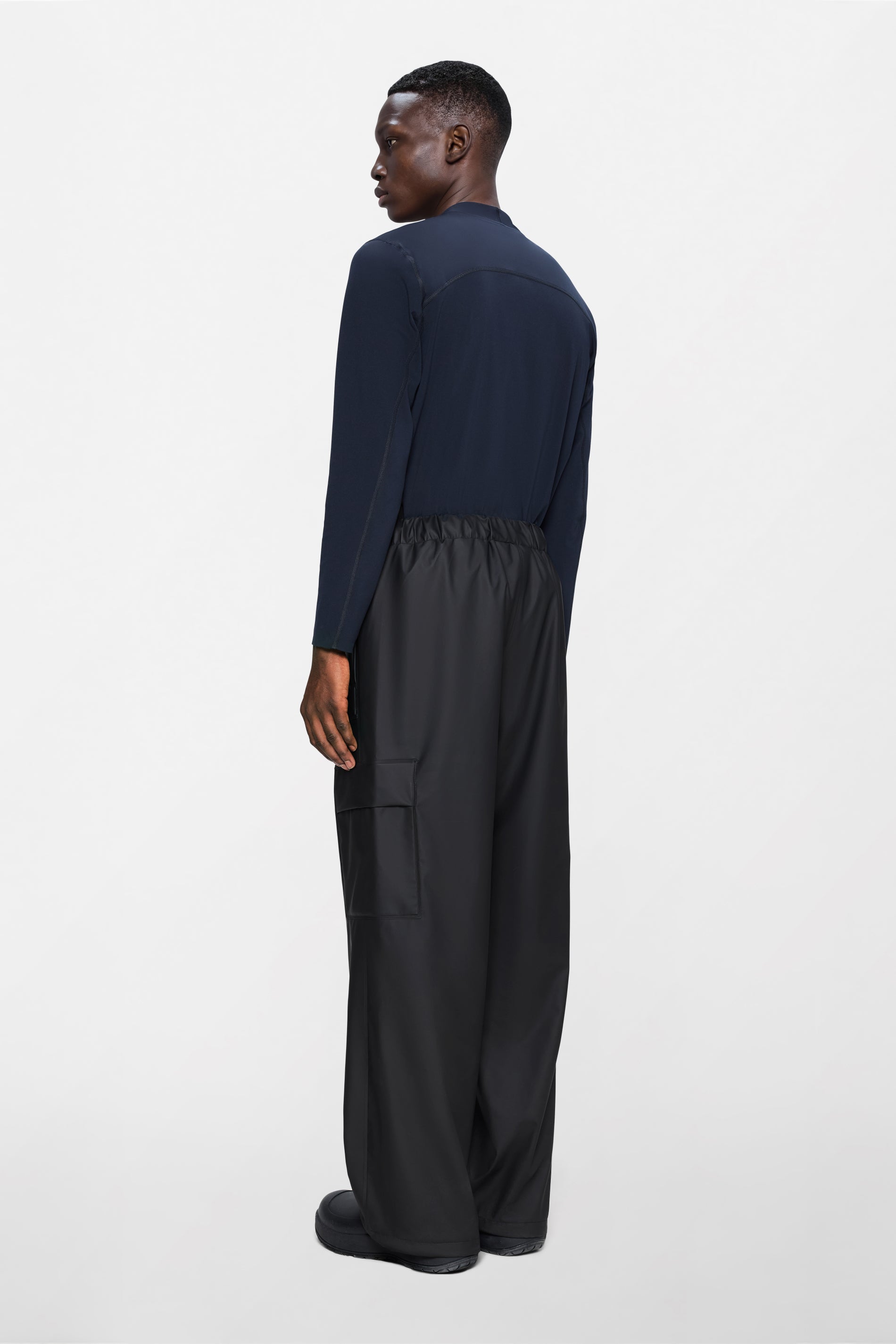 RAINS Cargo Rain Pants Wide Black Pants