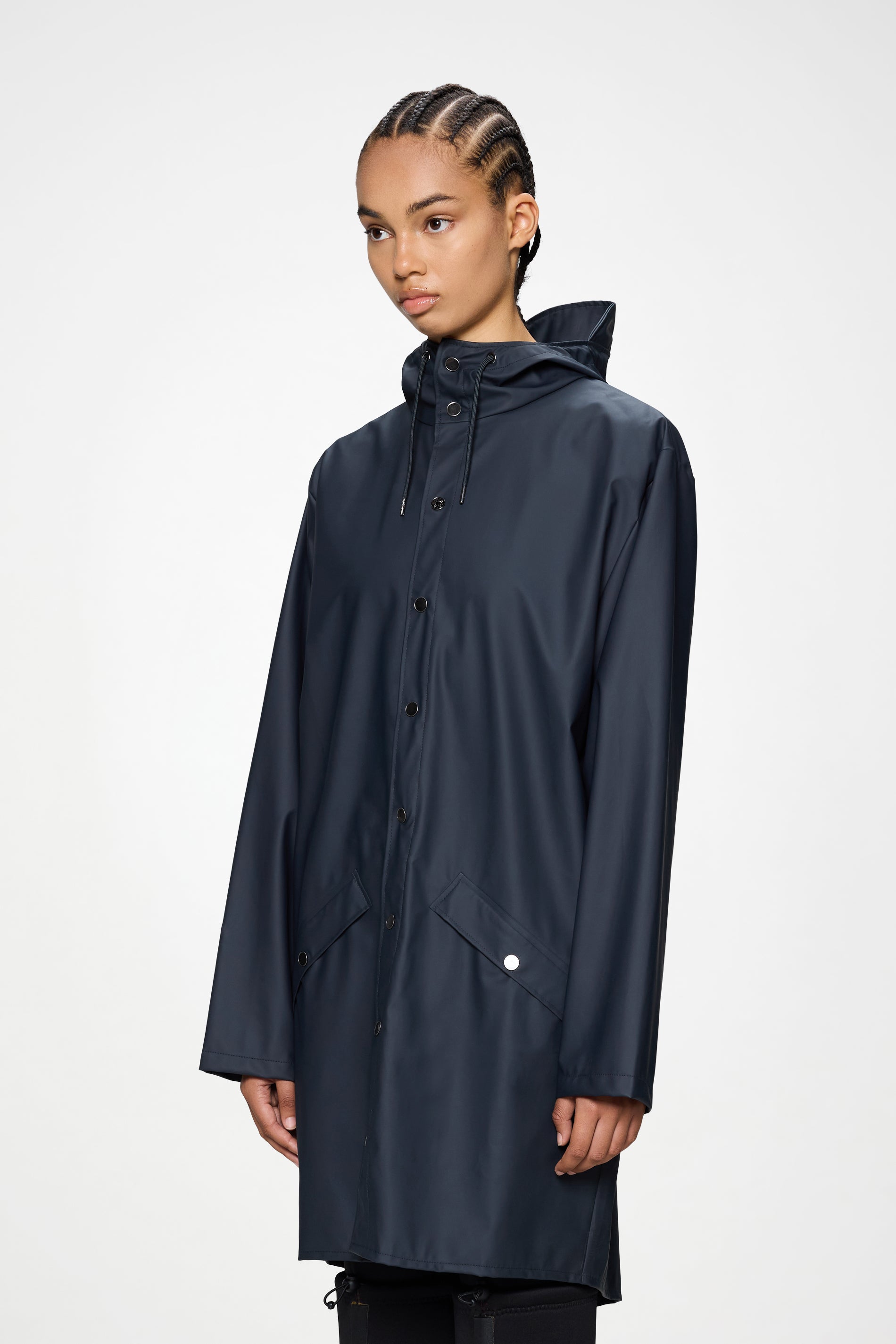 RAINS Long Jacket Navy Jacket