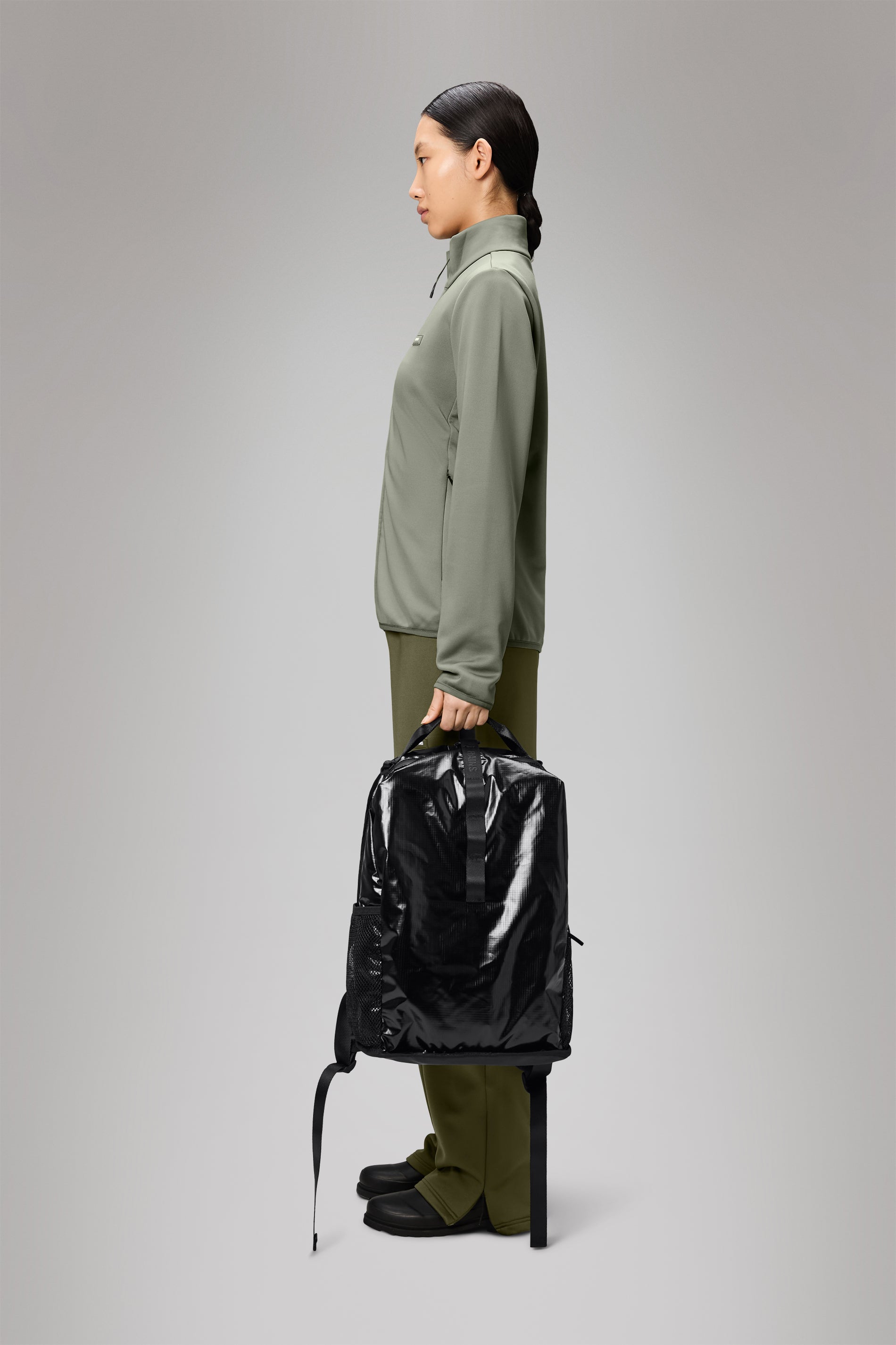 RAINS Sibu Clip Front Backpack Black Backpack