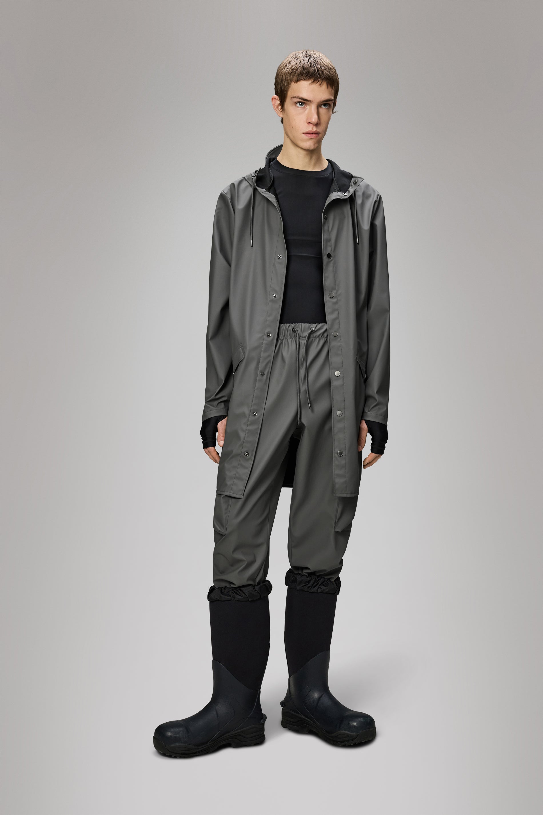RAINS Long Jacket Grey Jacket