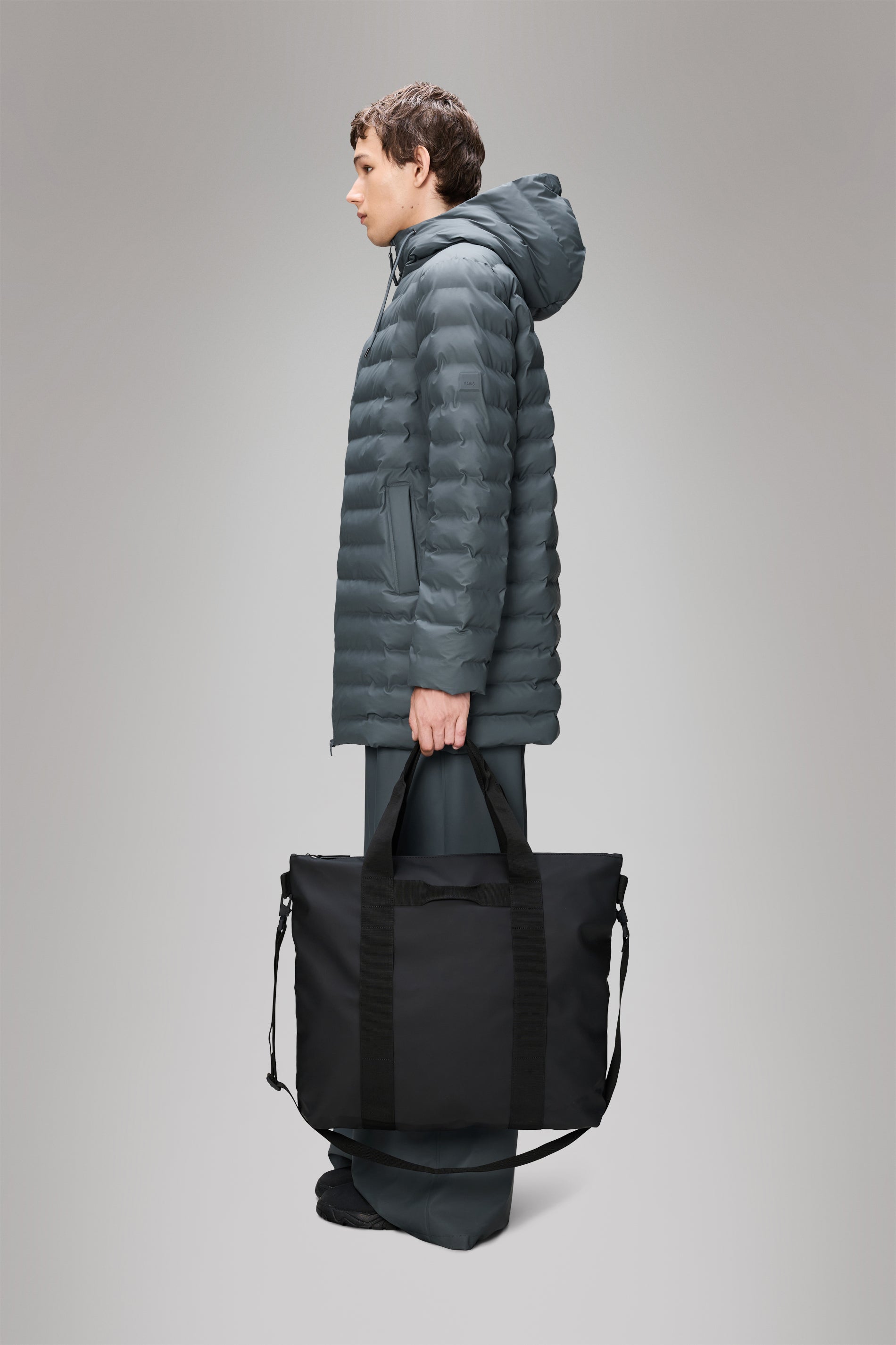 RAINS Tote Bag Black 23L H46 x D10 x W49 cm Tote