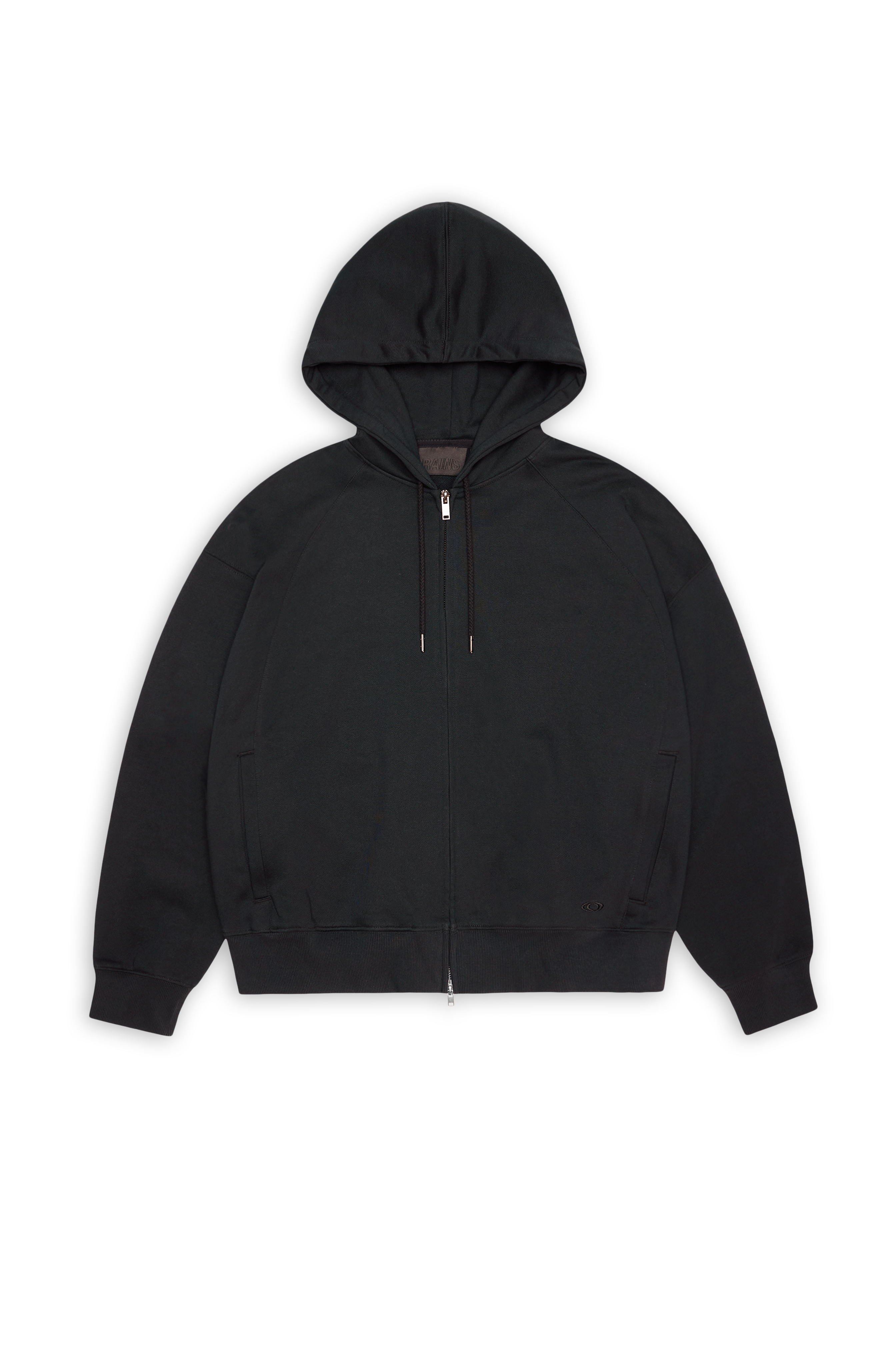 RAINS Classic Zip Hoodie Black Long Sleeve
