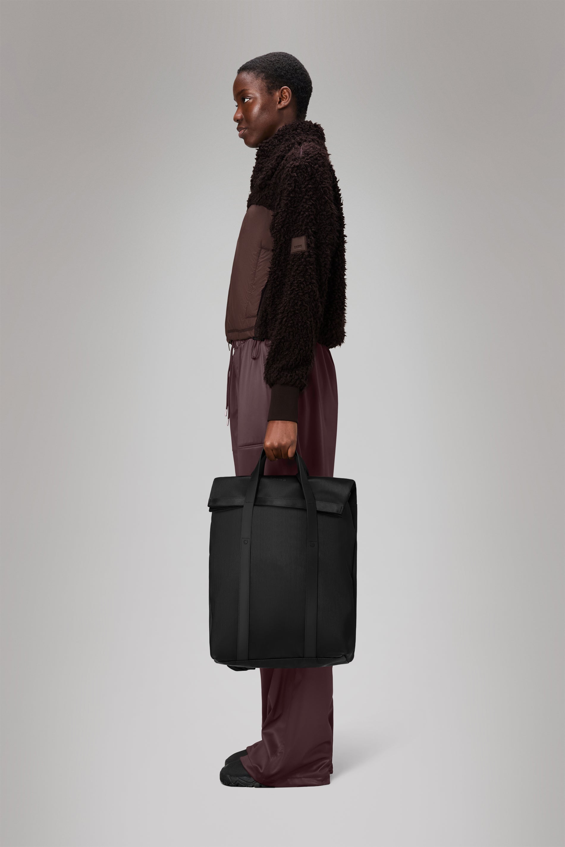 RAINS 2 Way Tote Backpack Black Grain 15L H58 x D12 x W33 cm Backpack