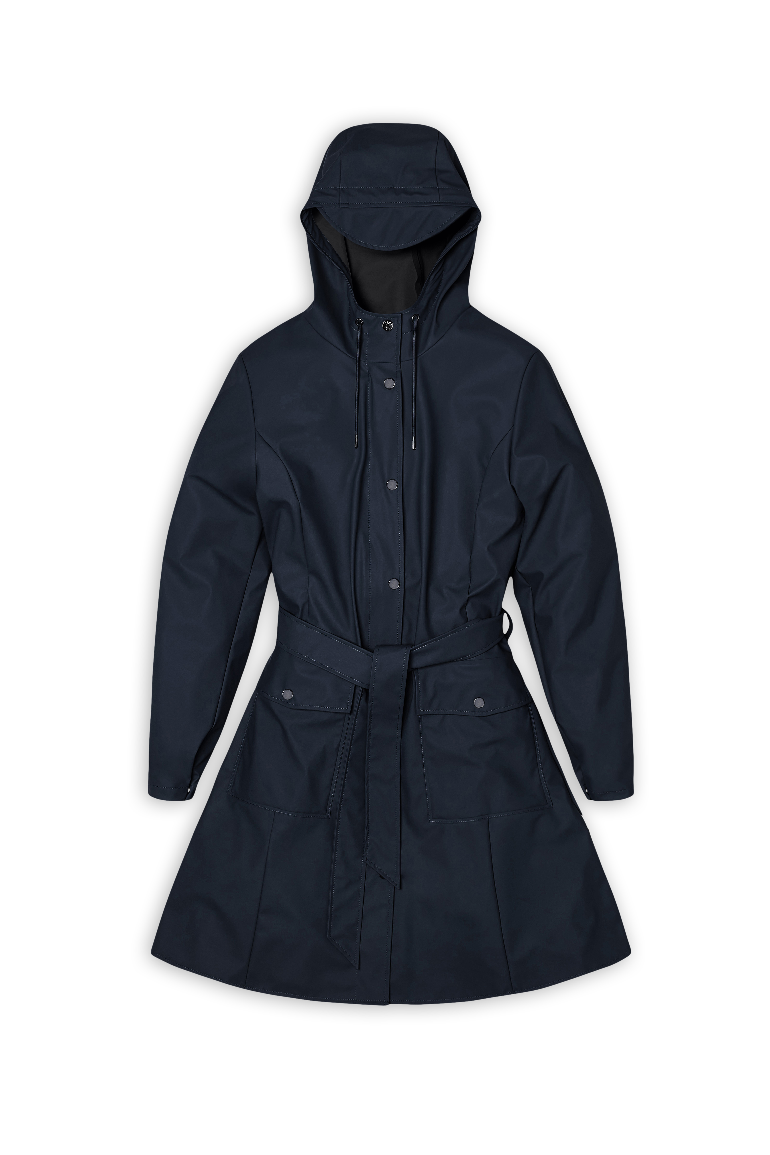 RAINS Curve Long Jacket
 Navy Jacket