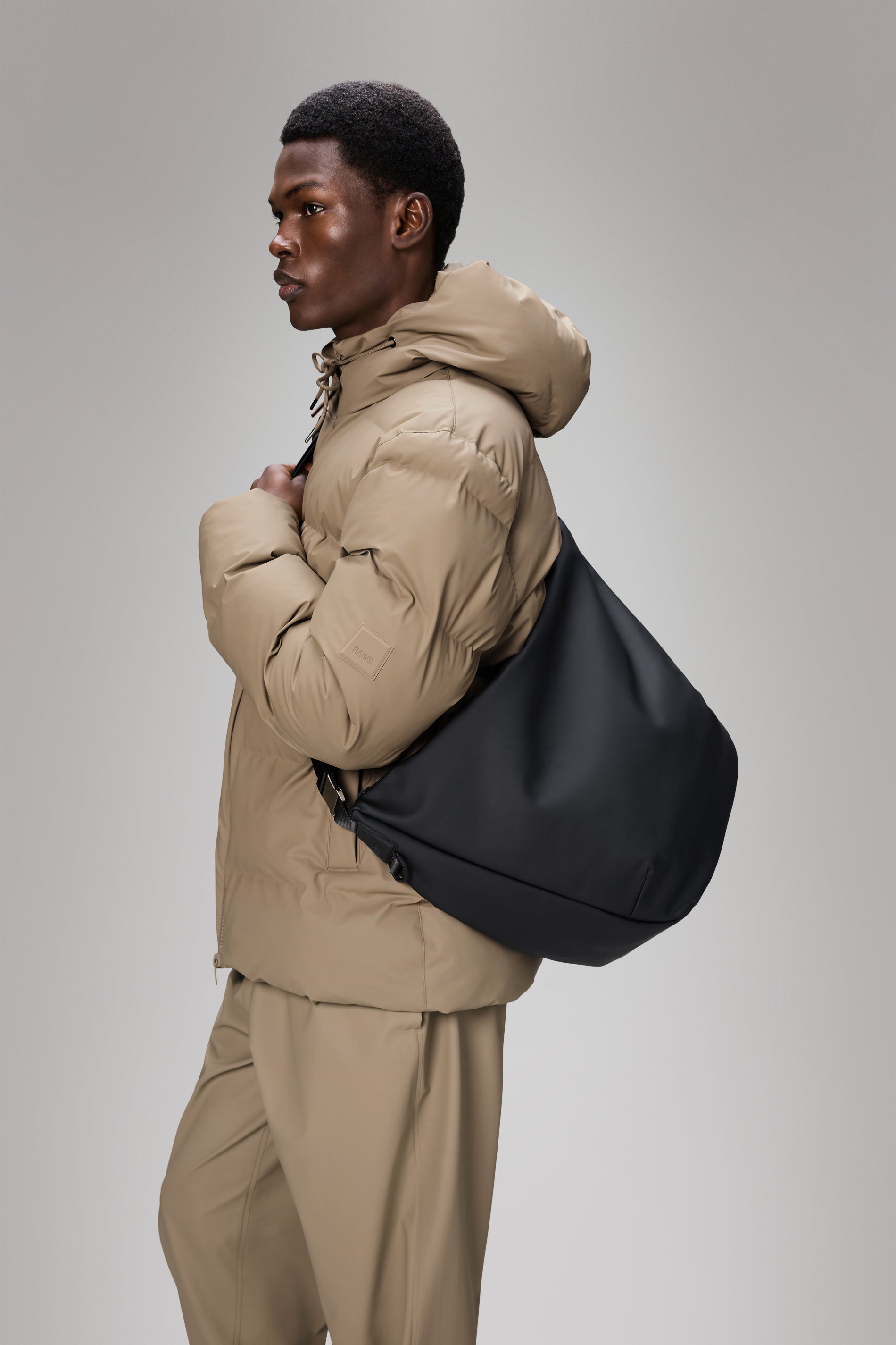 RAINS Valera Shoulder Bag Large Black Crossbody