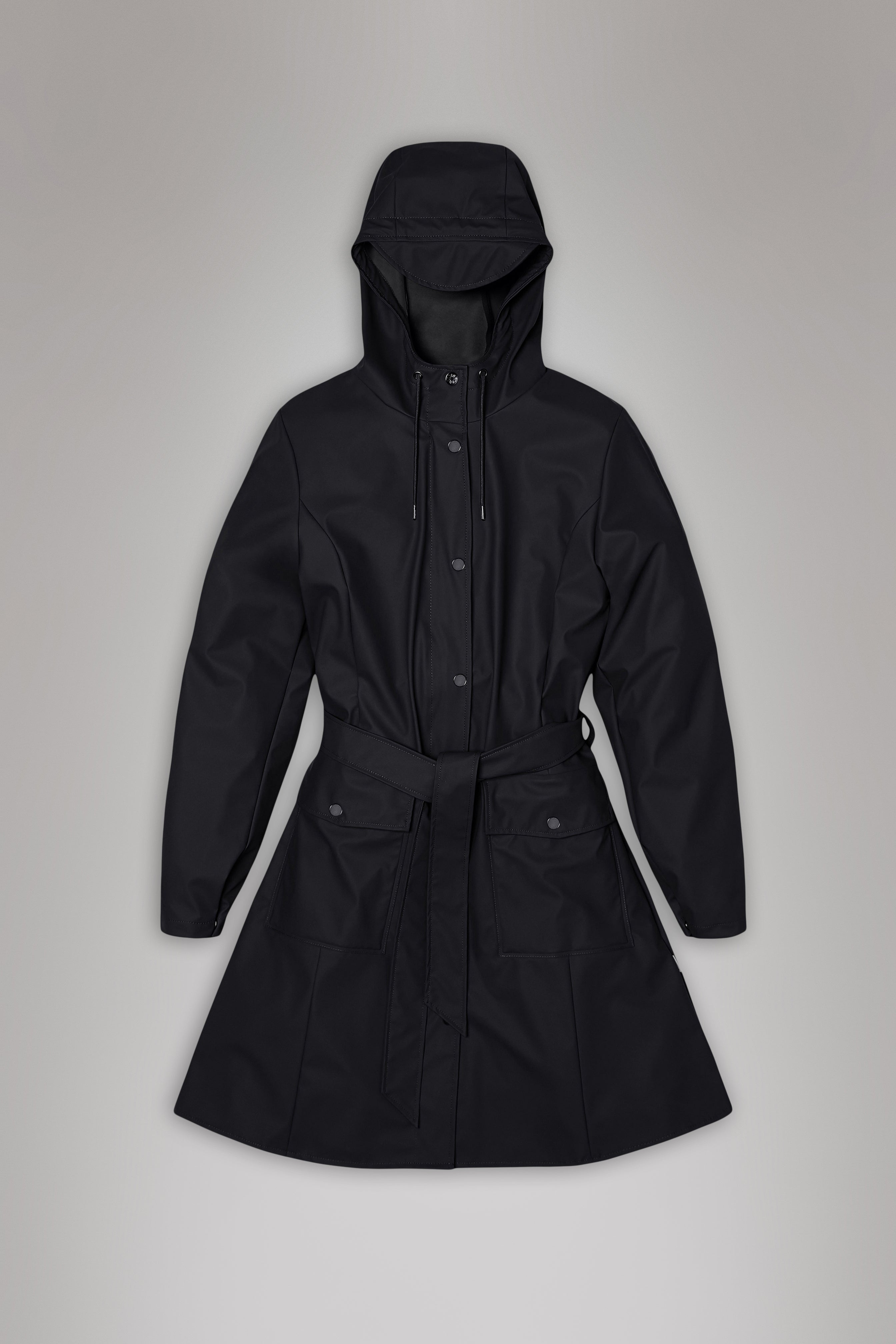Rains Curve Long Jacket
 Black Jacket