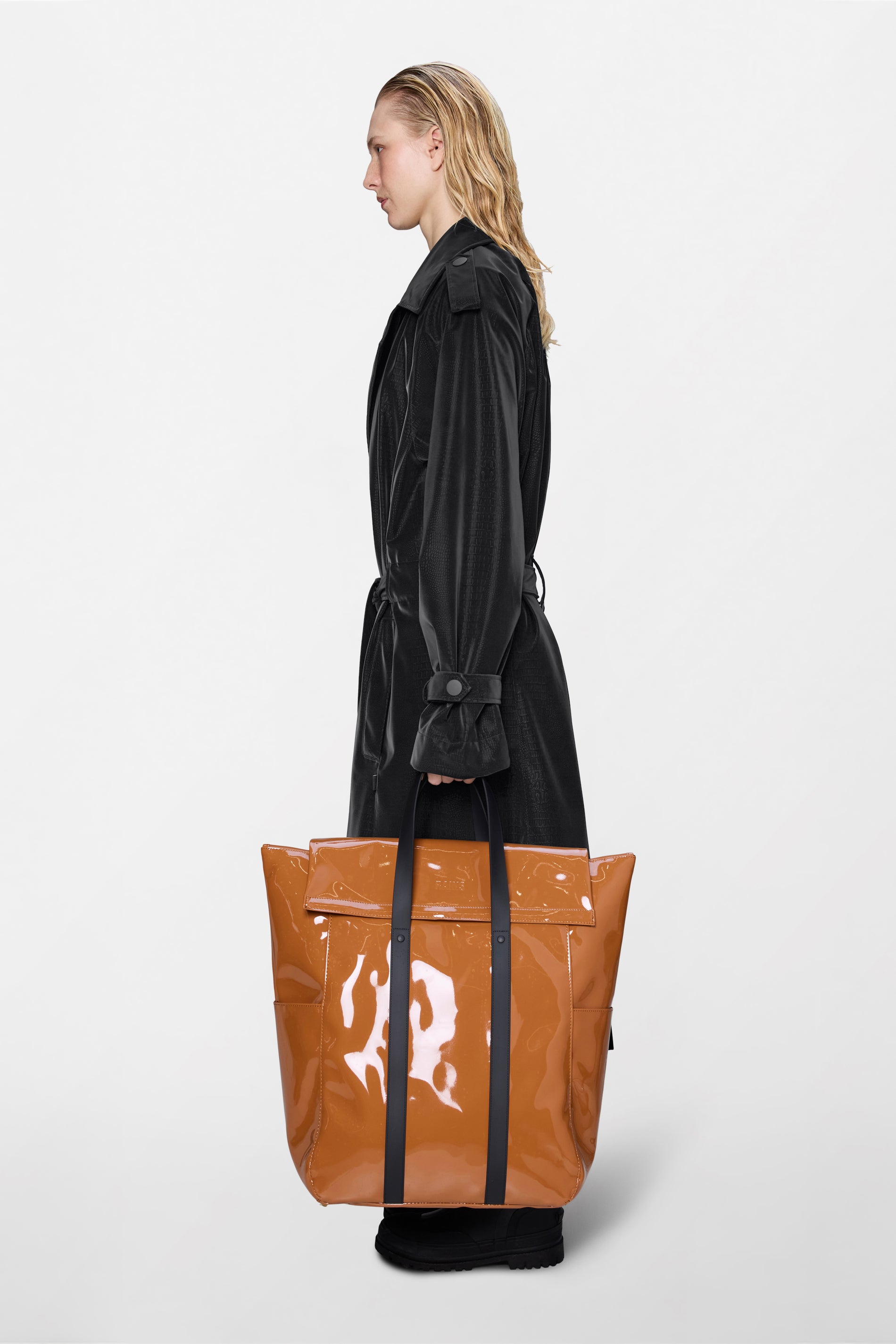 RAINS 2 Way Tote Bag Large Ochre Tote