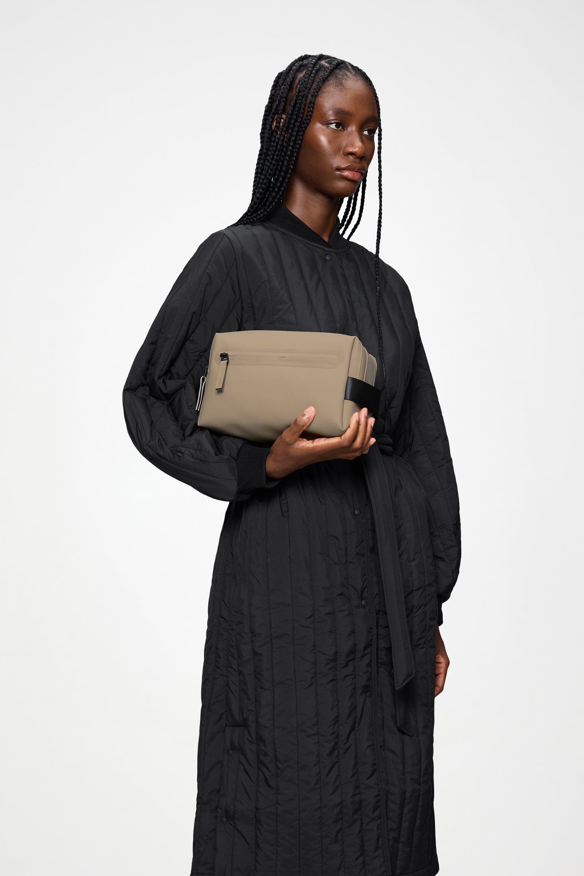 RAINS 2 Zip  Wash Bag Beige Wash Bag