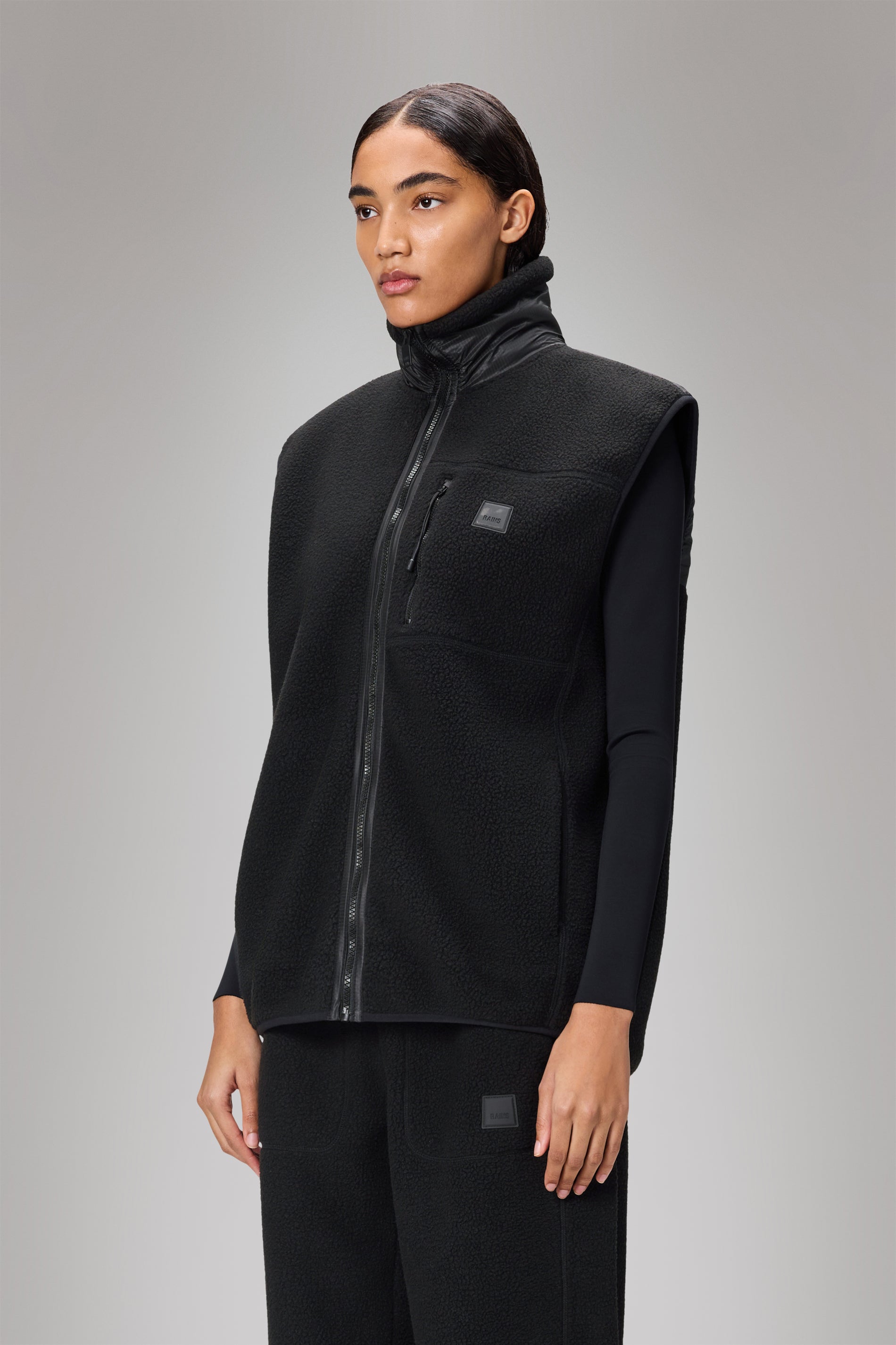 RAINS Yermo Fleece Vest Black Vest